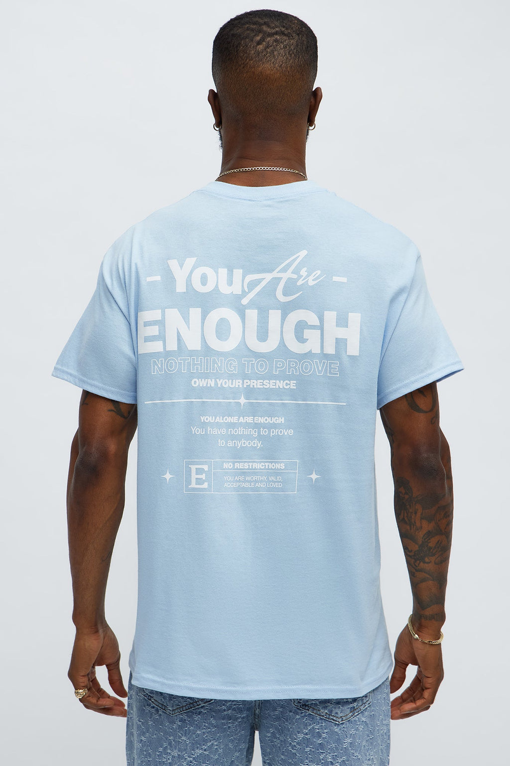 You Are Enough Short Sleeve Tee - Light Blue