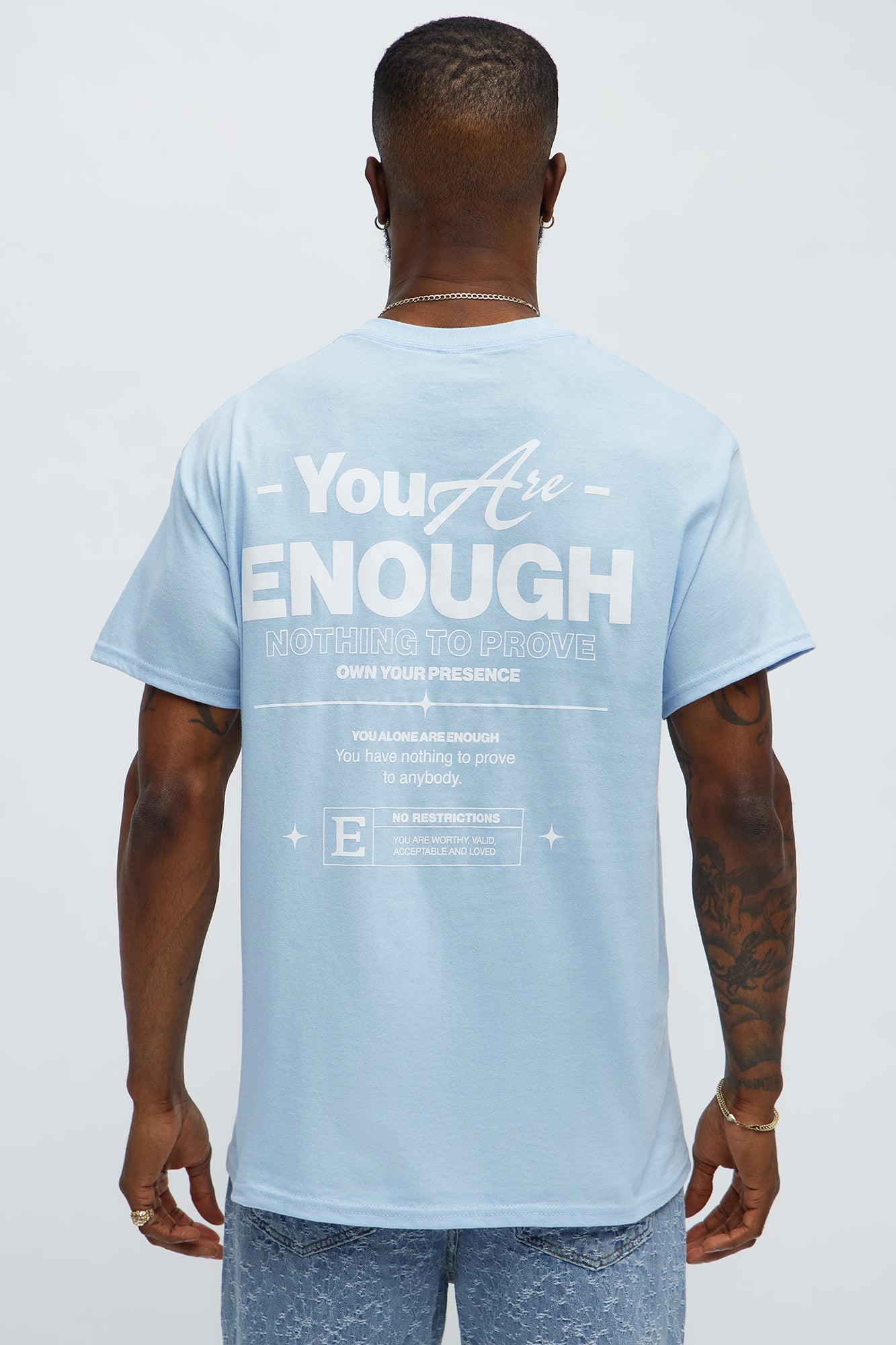 You Are Enough Short Sleeve Tee - Light Blue