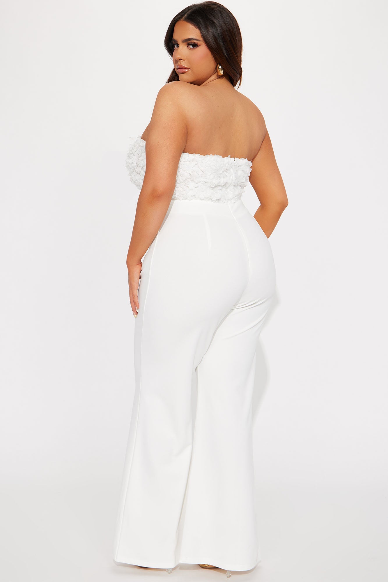Diana 3D Floral Jumpsuit - White