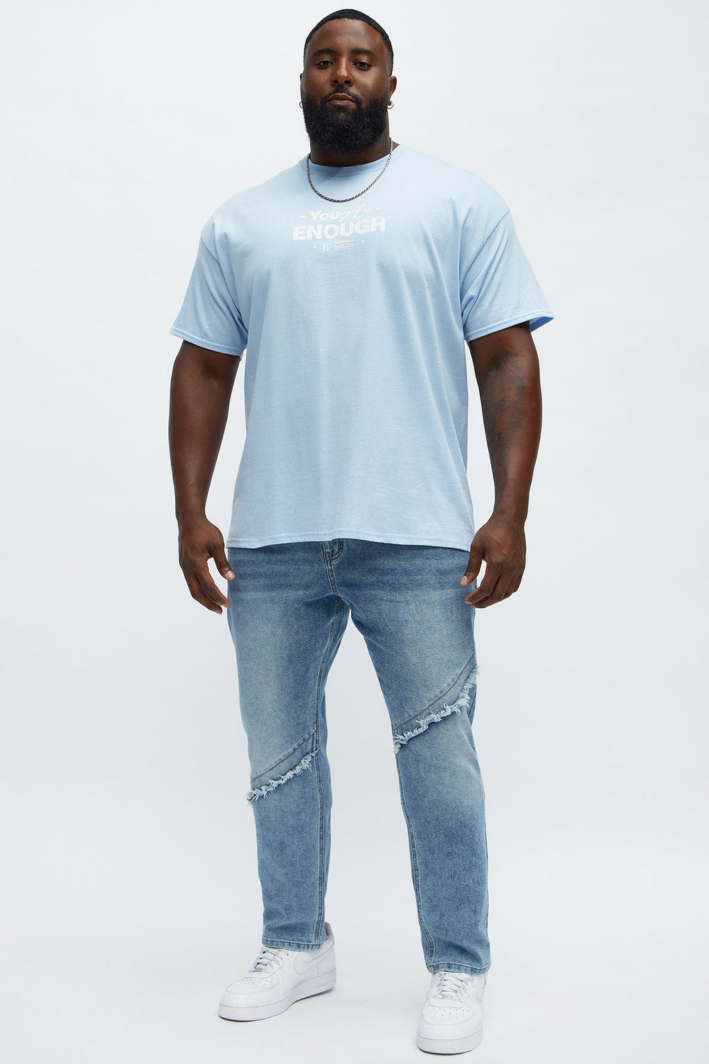 You Are Enough Short Sleeve Tee - Light Blue