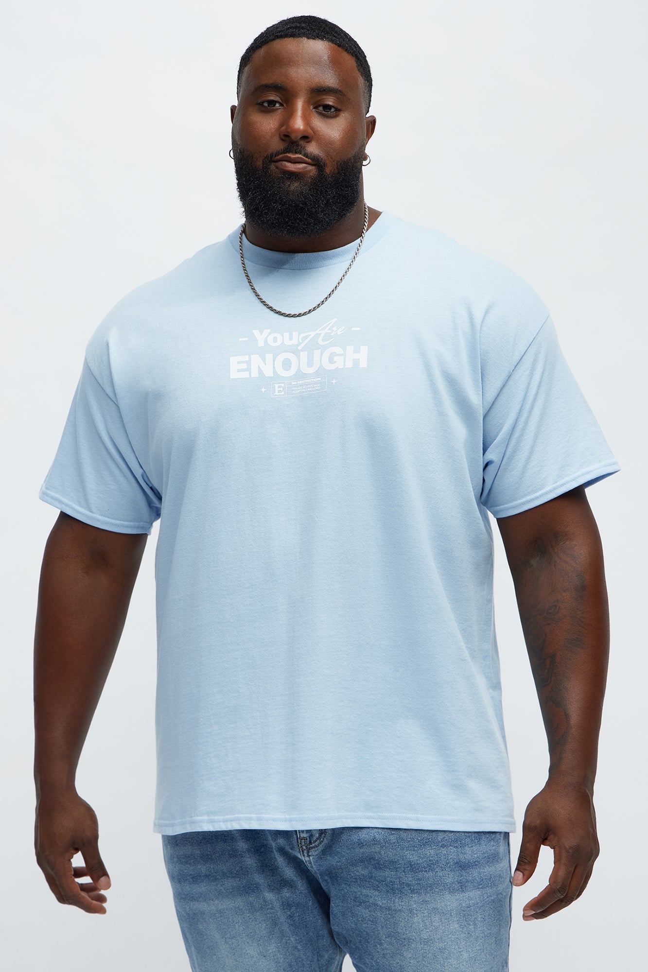 You Are Enough Short Sleeve Tee - Light Blue