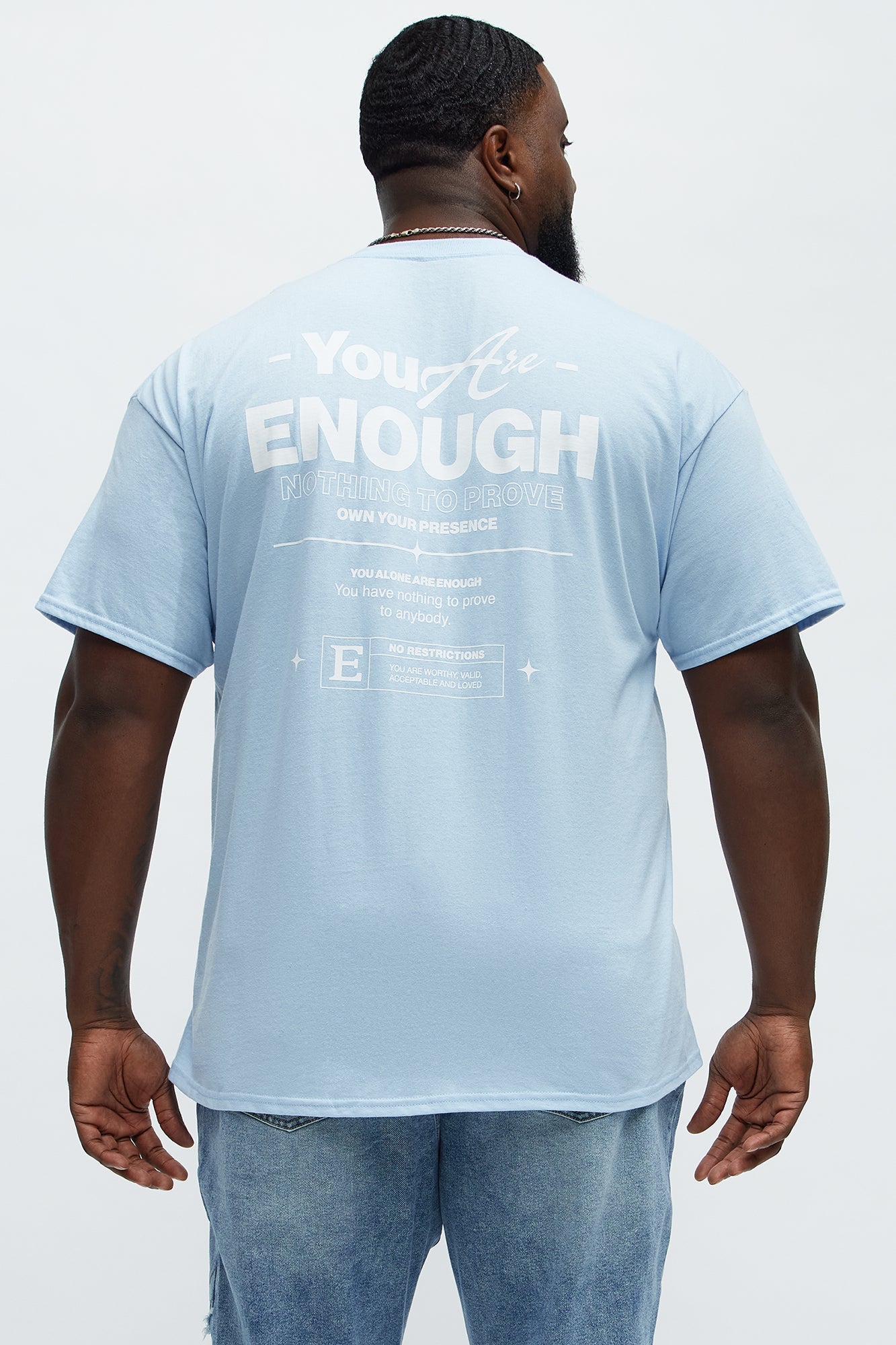 You Are Enough Short Sleeve Tee - Light Blue