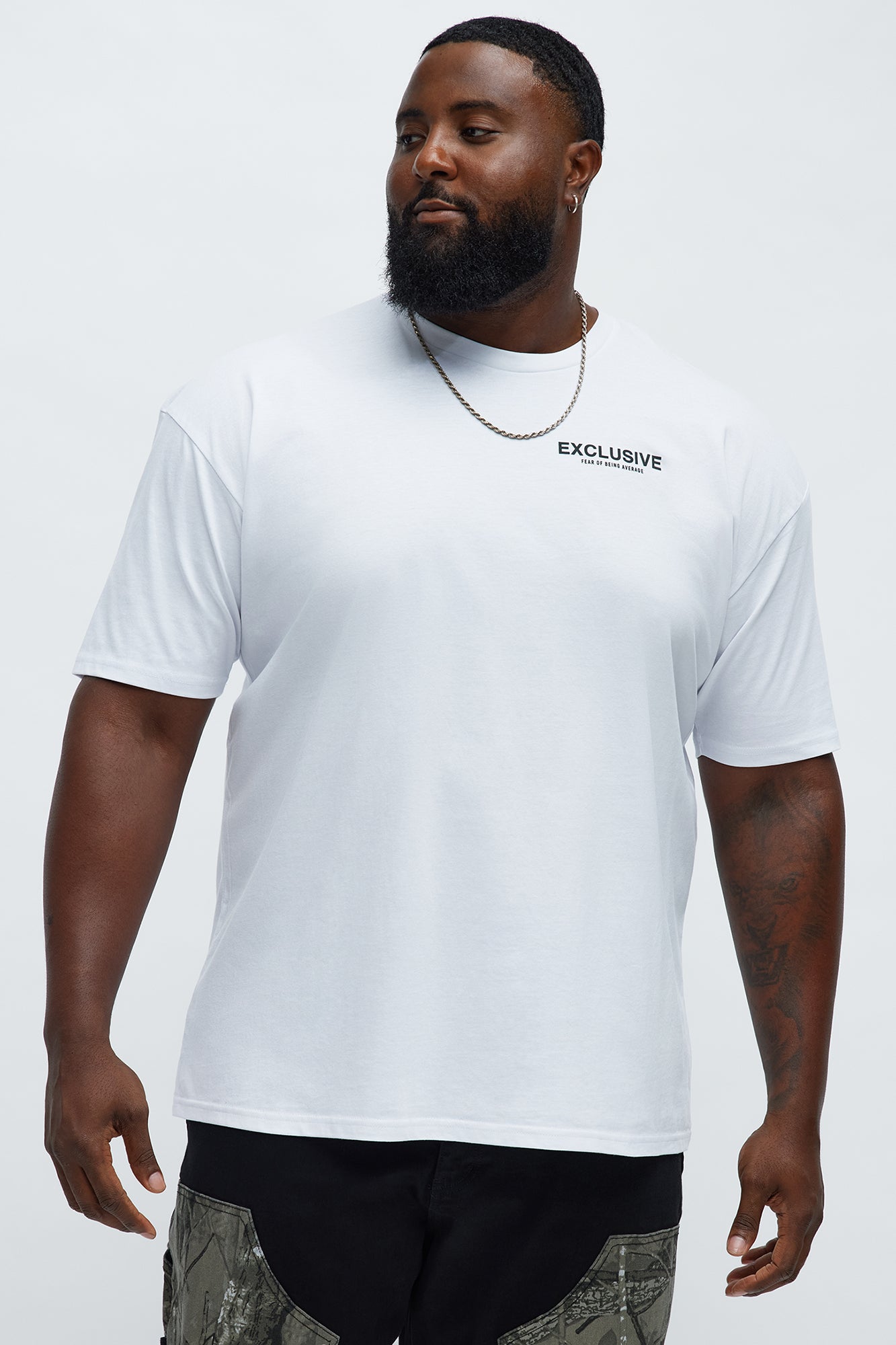 Exclusive Fear Of Being Average Short Sleeve Tee - White