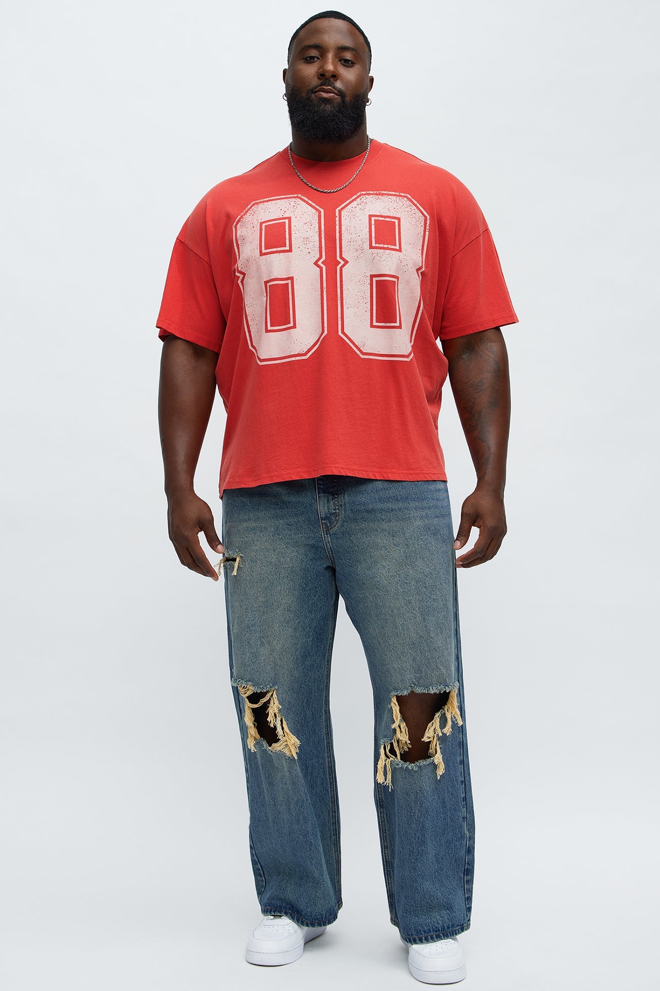 88 Oversized Short Sleeve Tee - Red