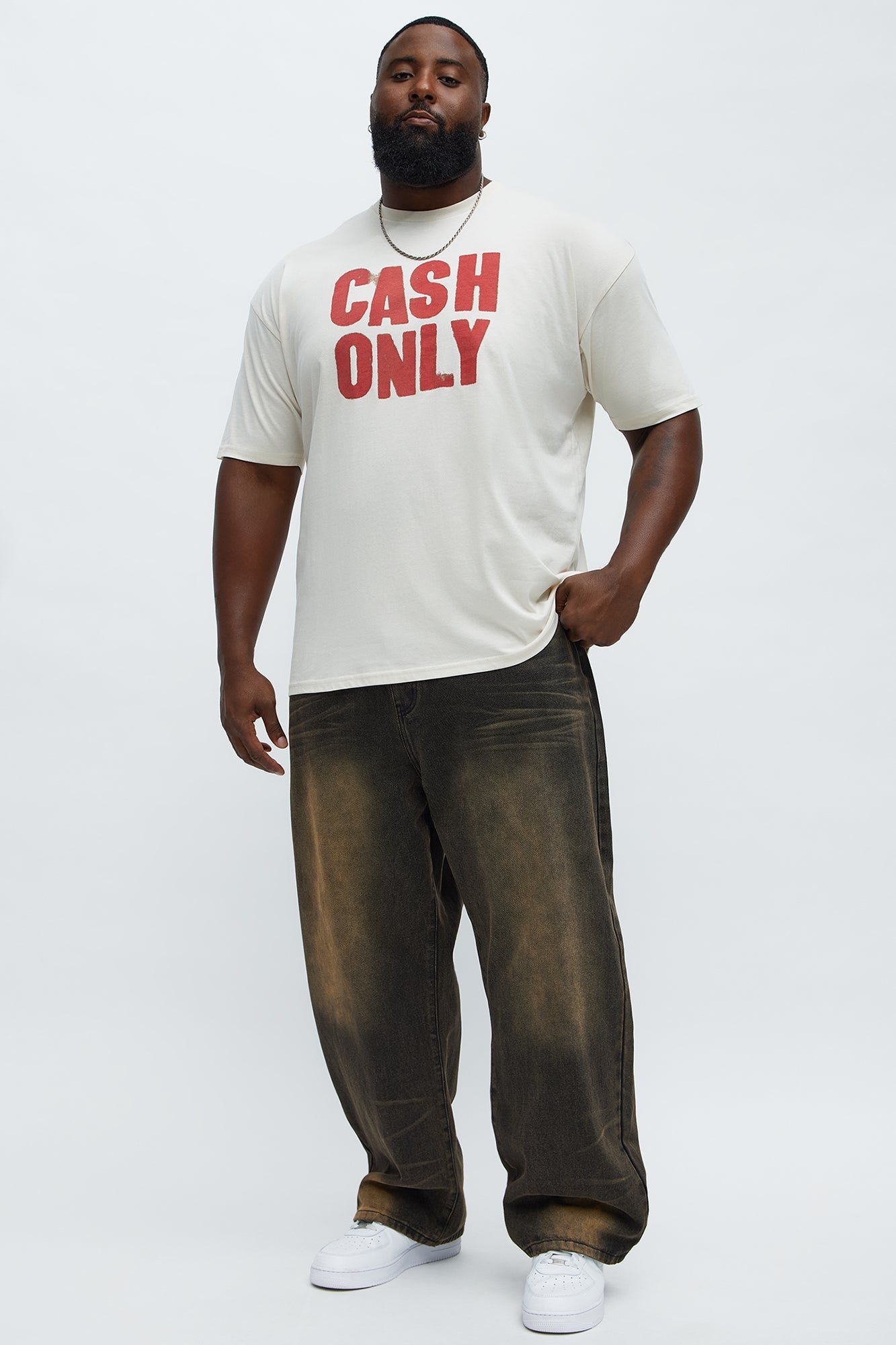 Baggy Dark Wave Jeans - Black Wash
