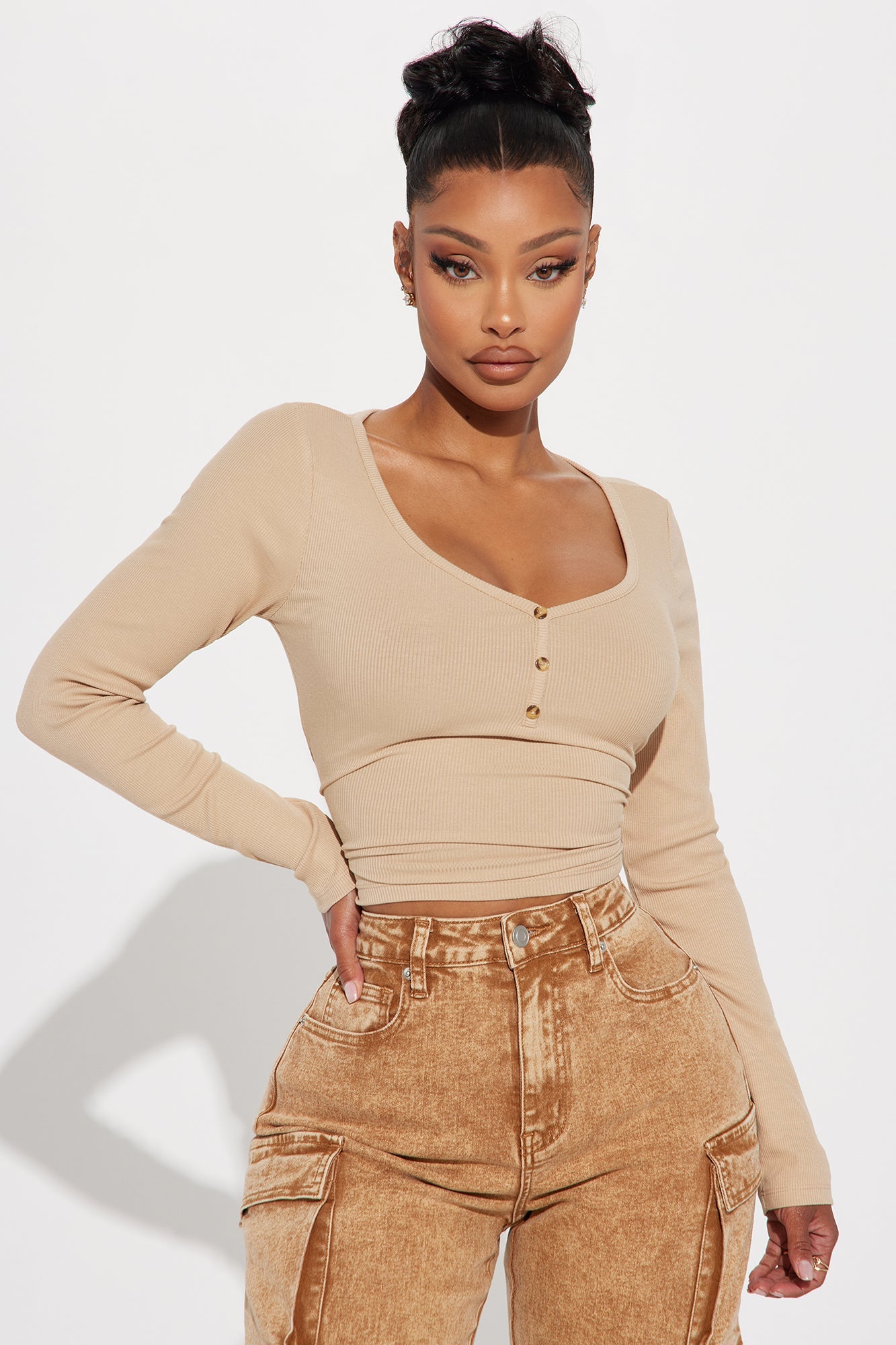 Ryder Ribbed Top - Sand