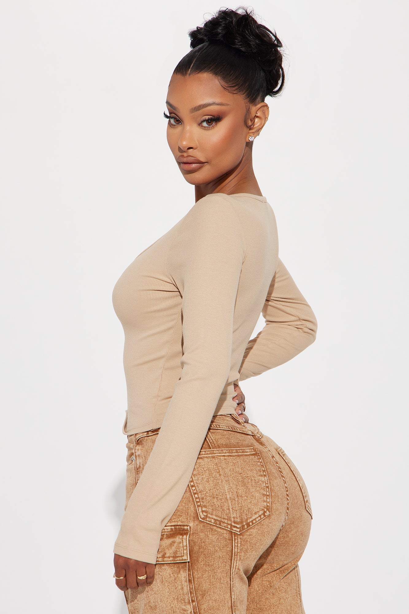 Ryder Ribbed Top - Sand