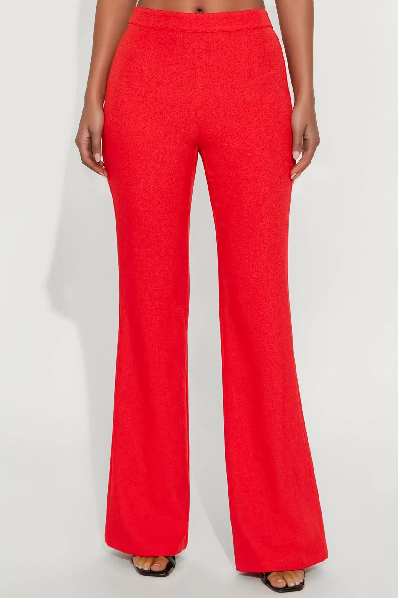 Abrina Twill Flare Pant - Red