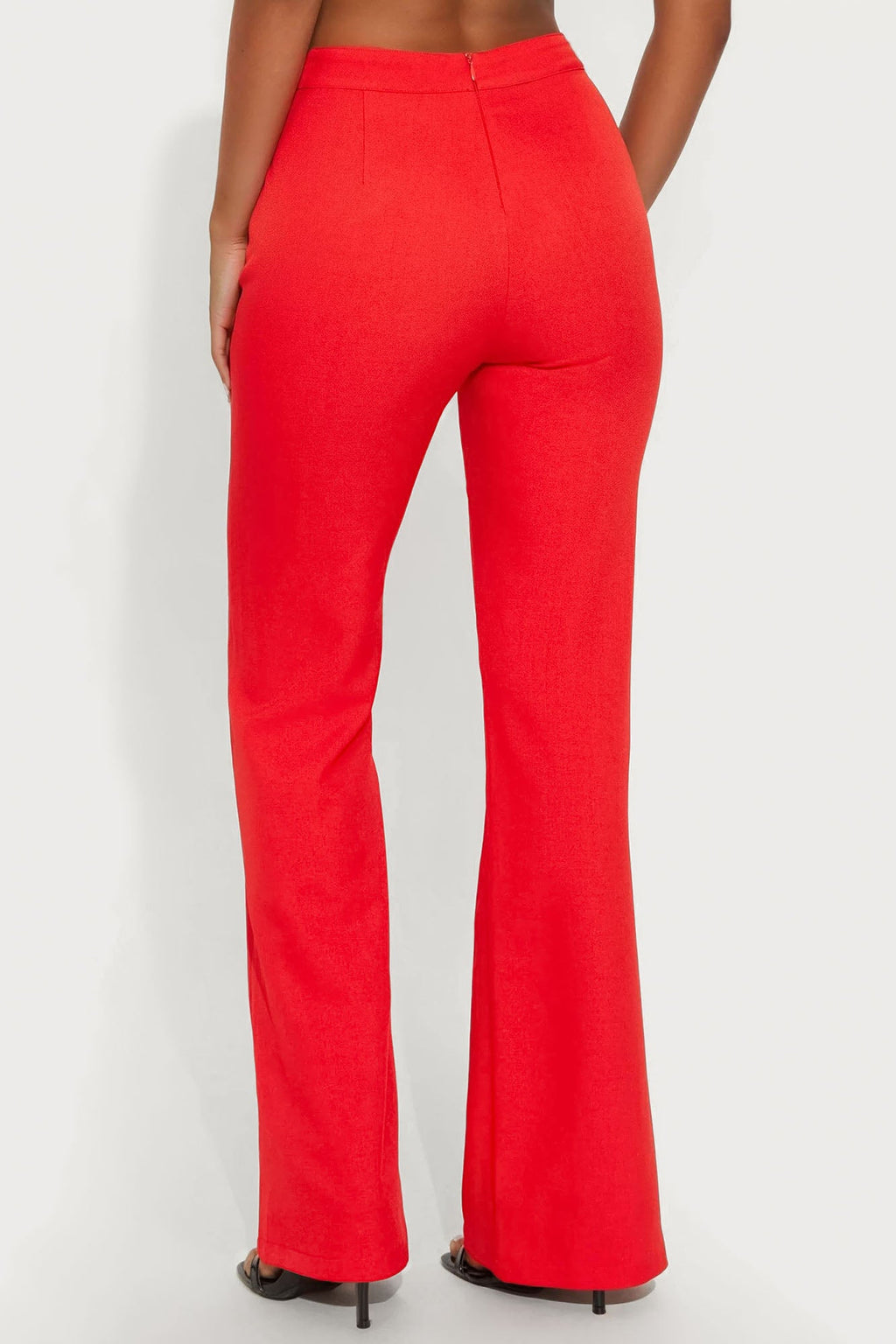 Abrina Twill Flare Pant - Red