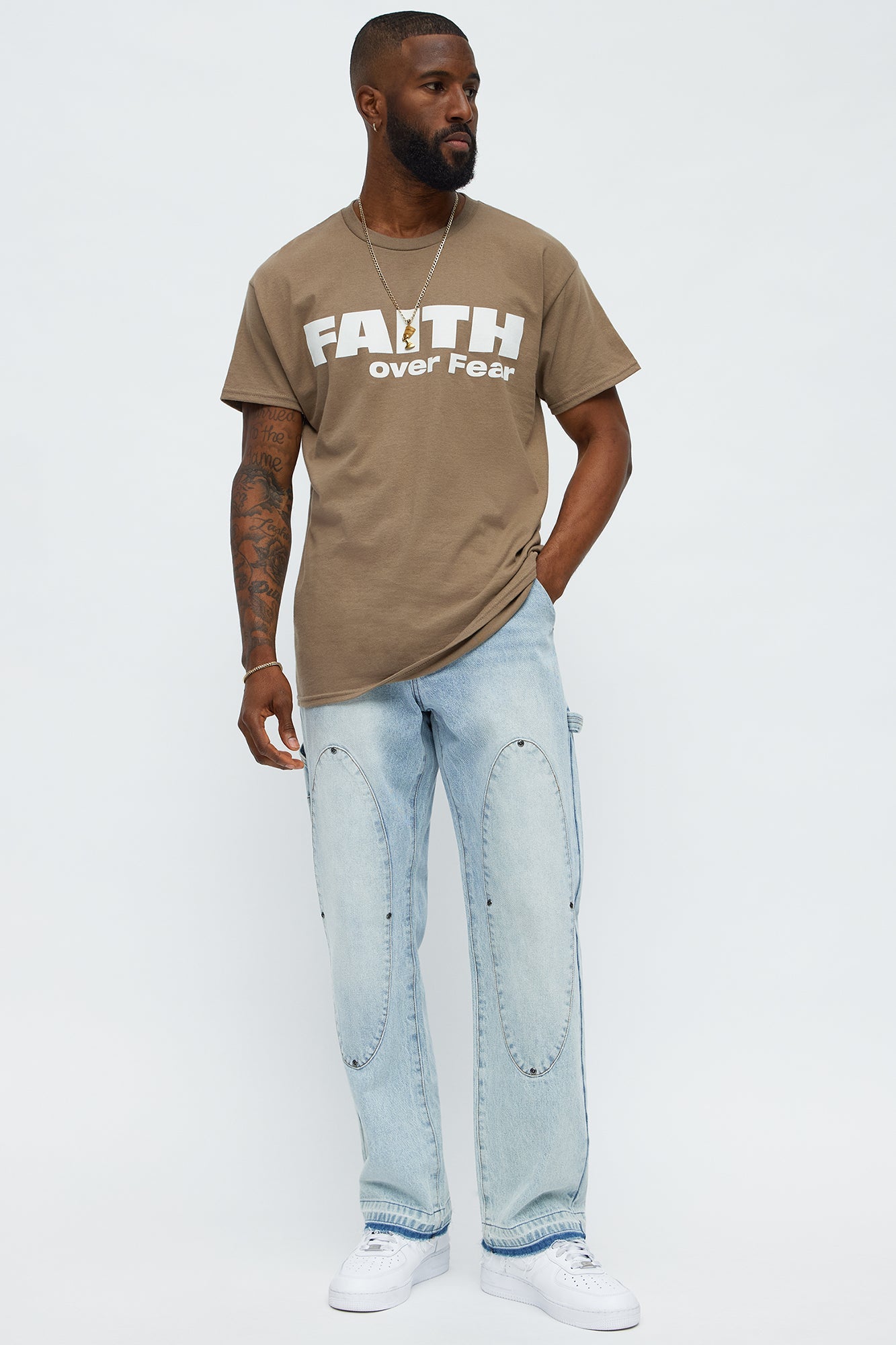 Faith Over Everything Short Sleeve Tee - Charcoal