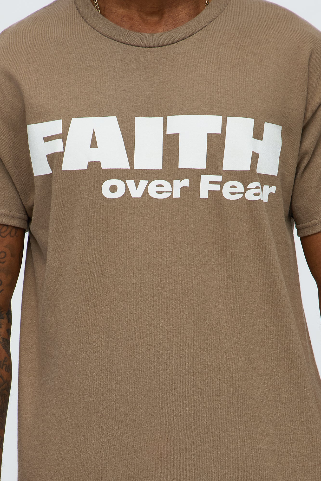 Faith Over Everything Short Sleeve Tee - Charcoal