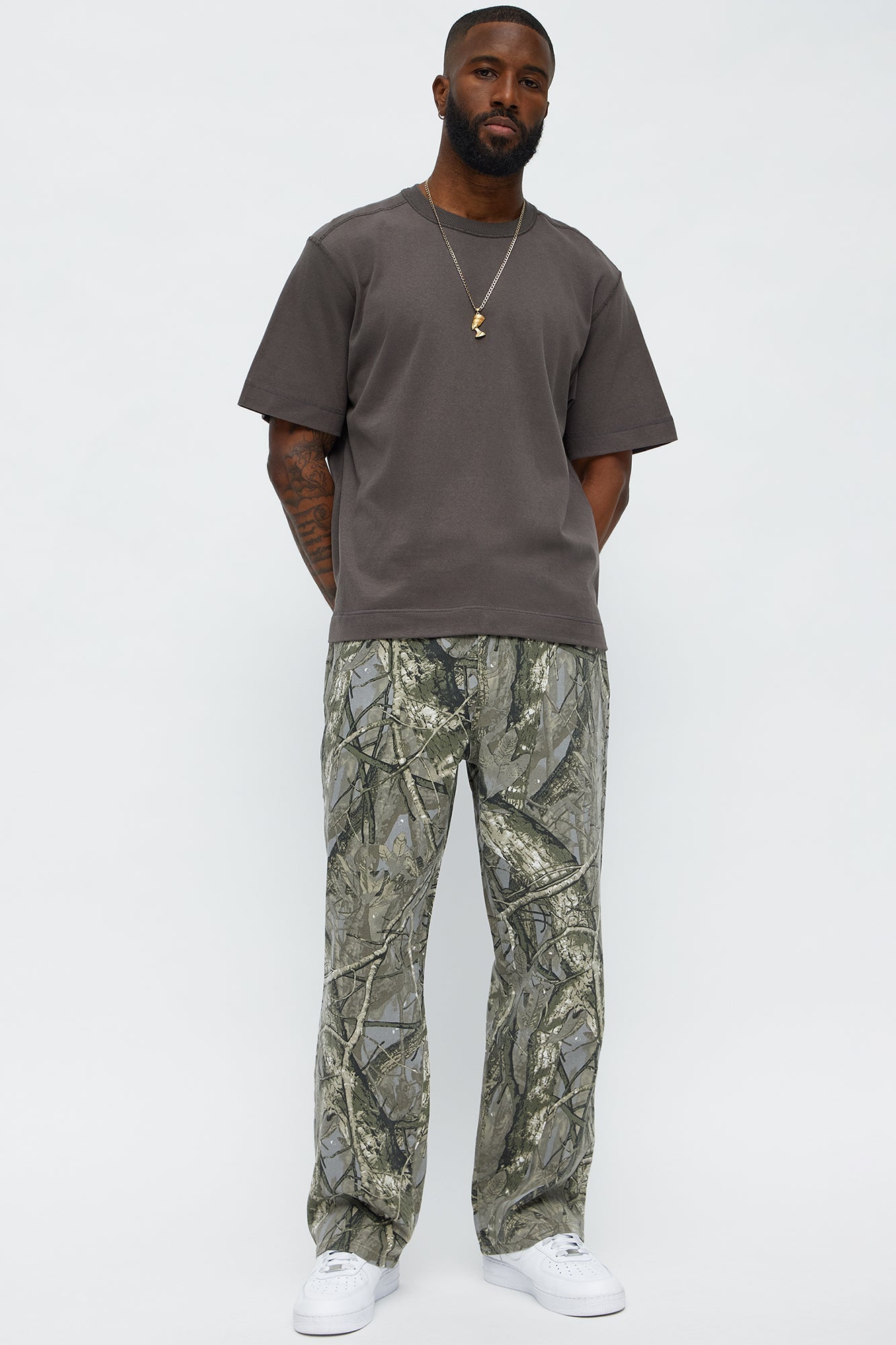 Reverse Seam Cotton Short Sleeve Crew - Grey
