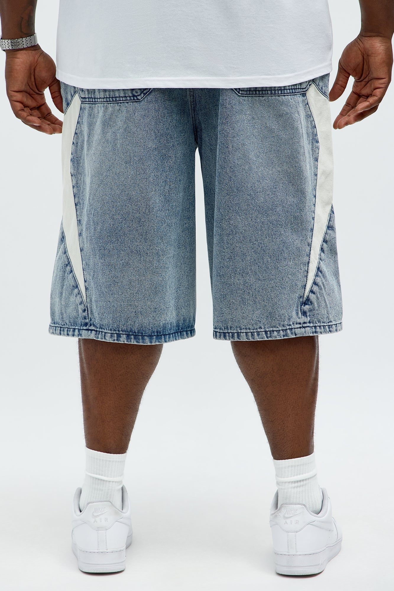 Baggy Side Star Denim Short - Medium Blue Wash