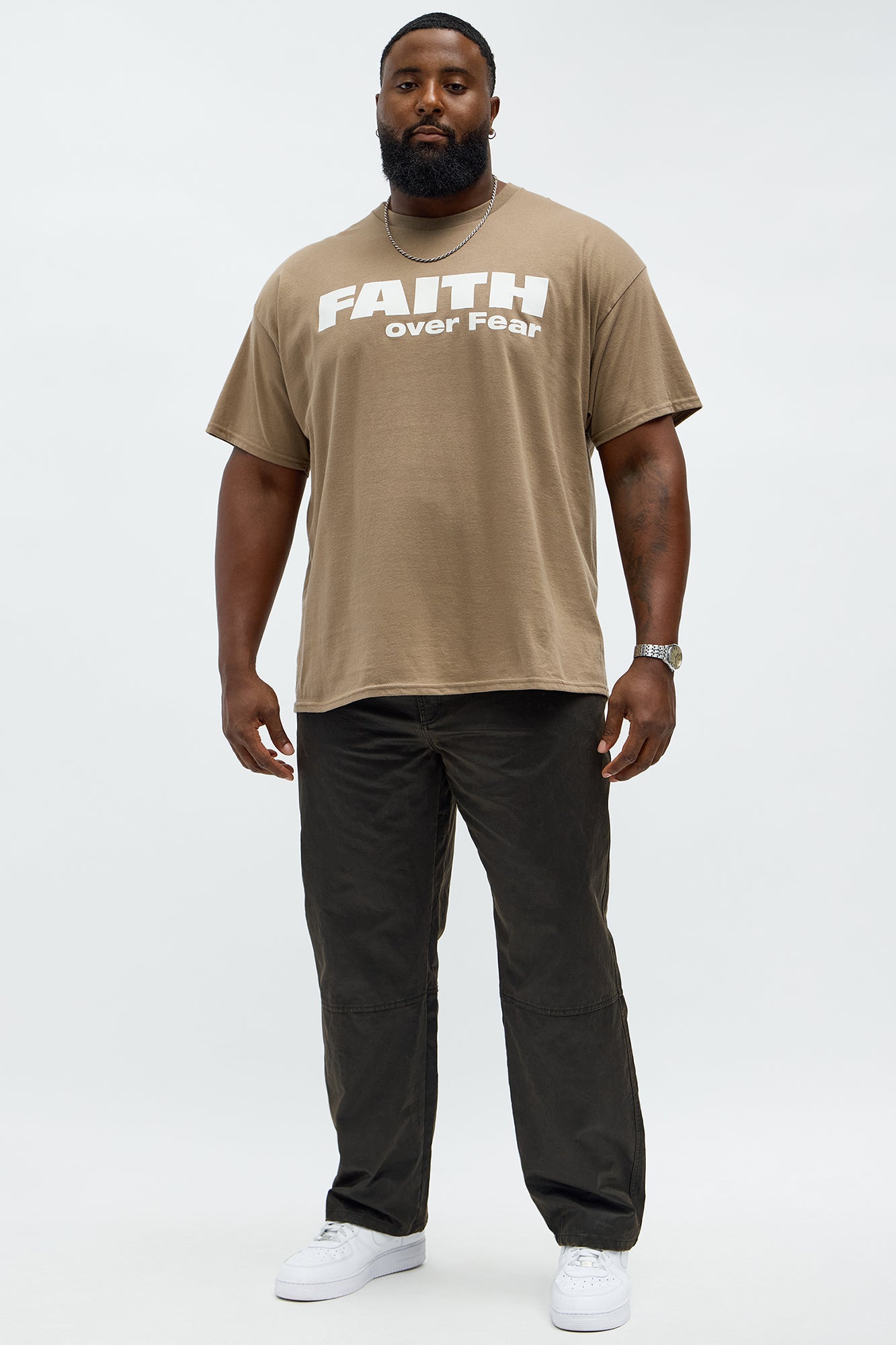 Faith Over Everything Short Sleeve Tee - Charcoal