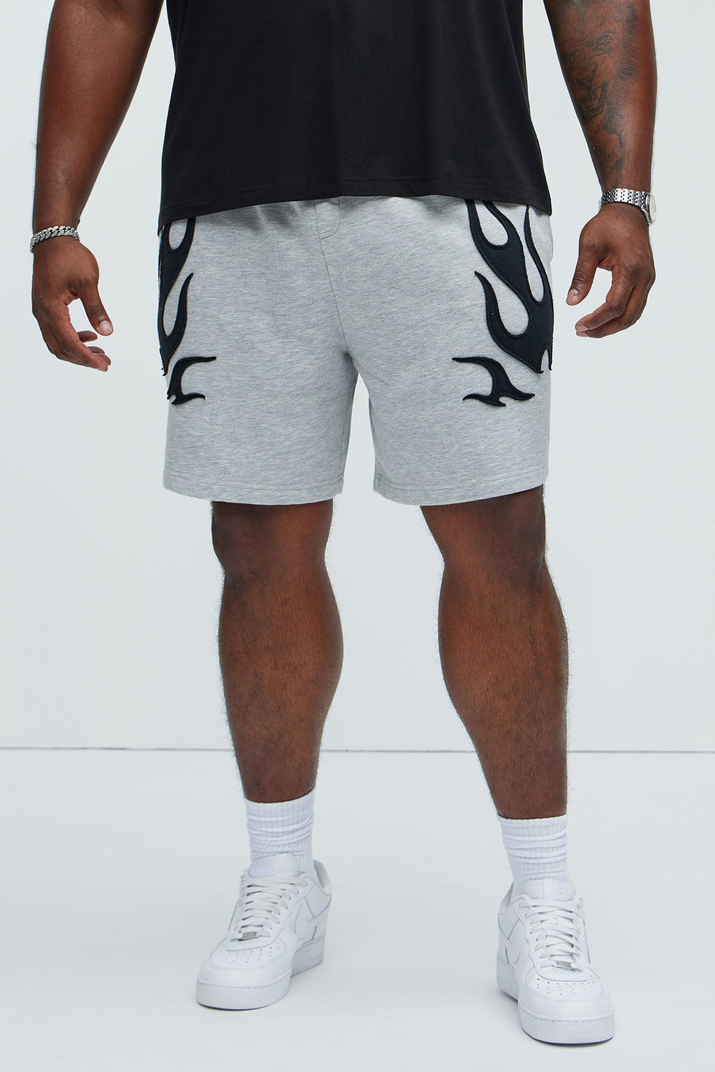 Flame Time Tyson Relaxed Shorts - Heather Grey
