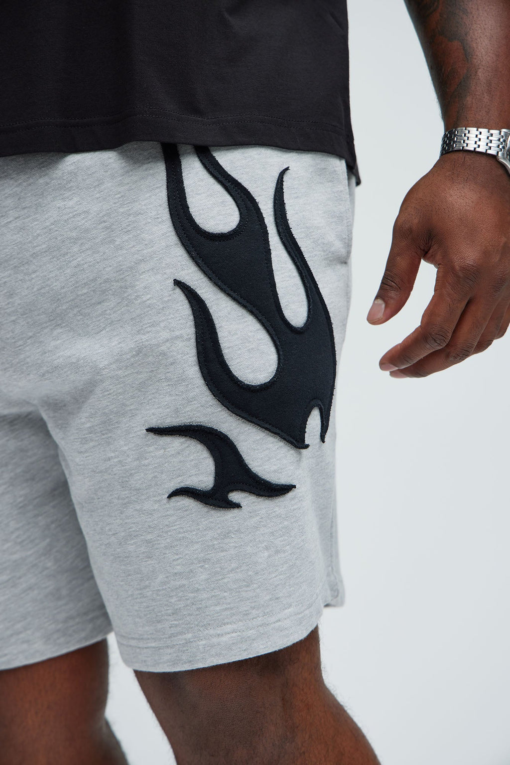 Flame Time Tyson Relaxed Shorts - Heather Grey