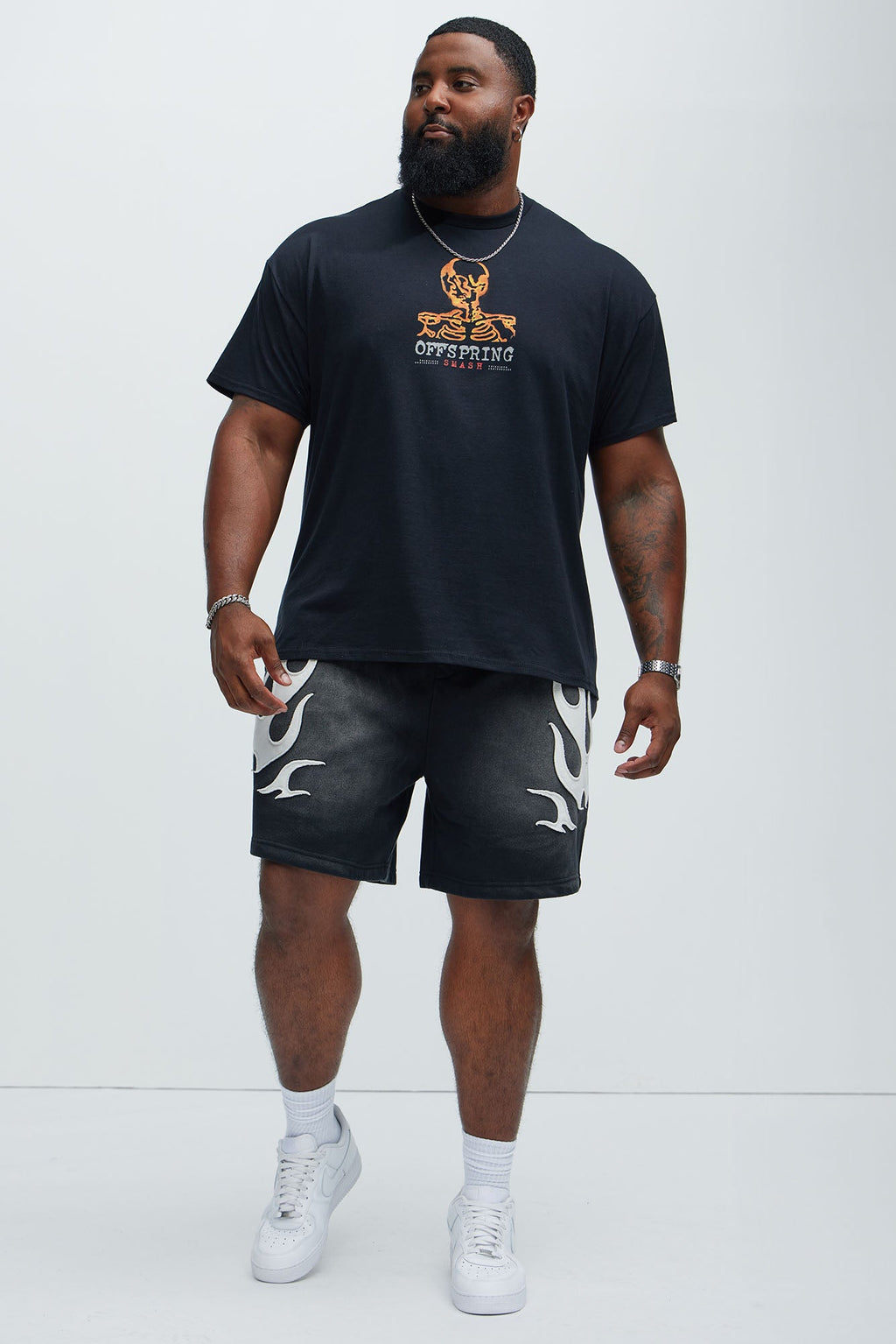 Flame Time Tyson Relaxed Shorts - Black