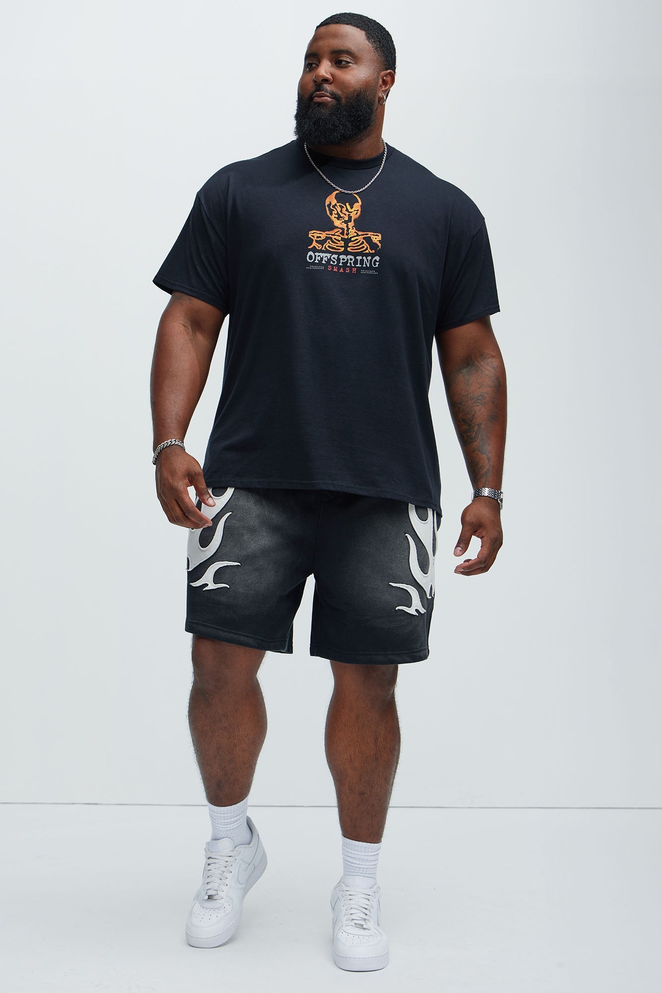 Flame Time Tyson Relaxed Shorts - Black