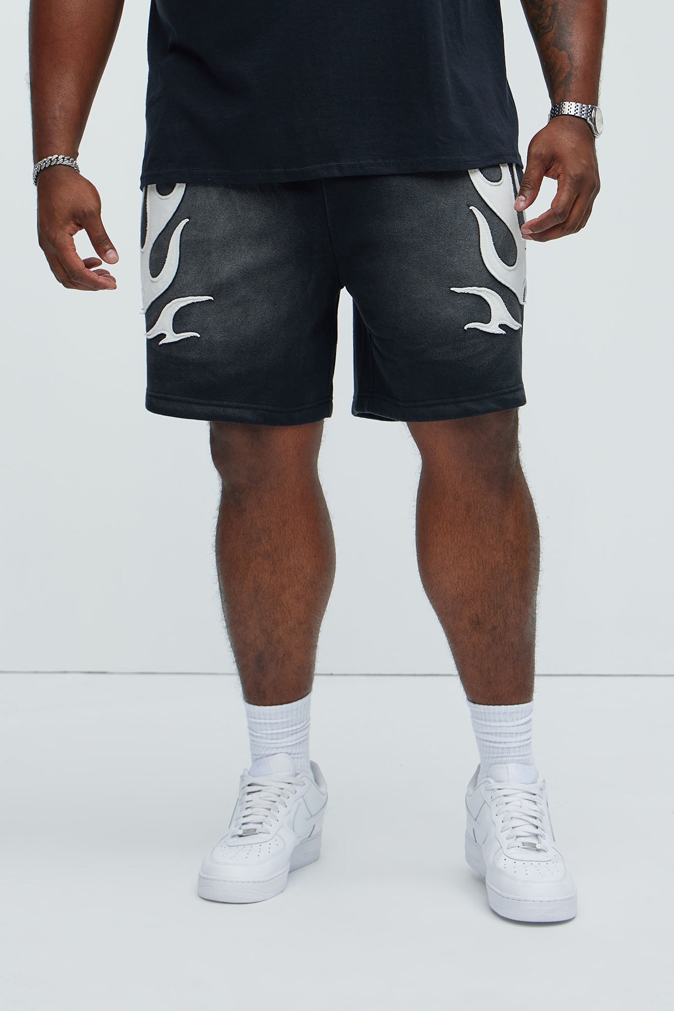 Flame Time Tyson Relaxed Shorts - Black