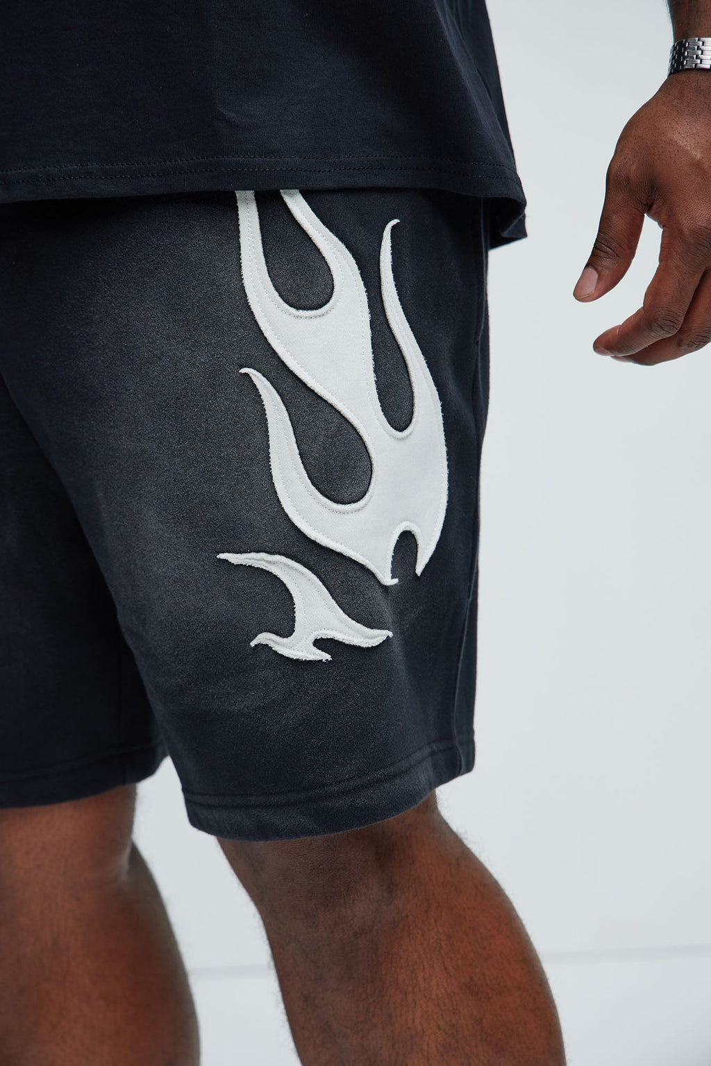 Flame Time Tyson Relaxed Shorts - Black