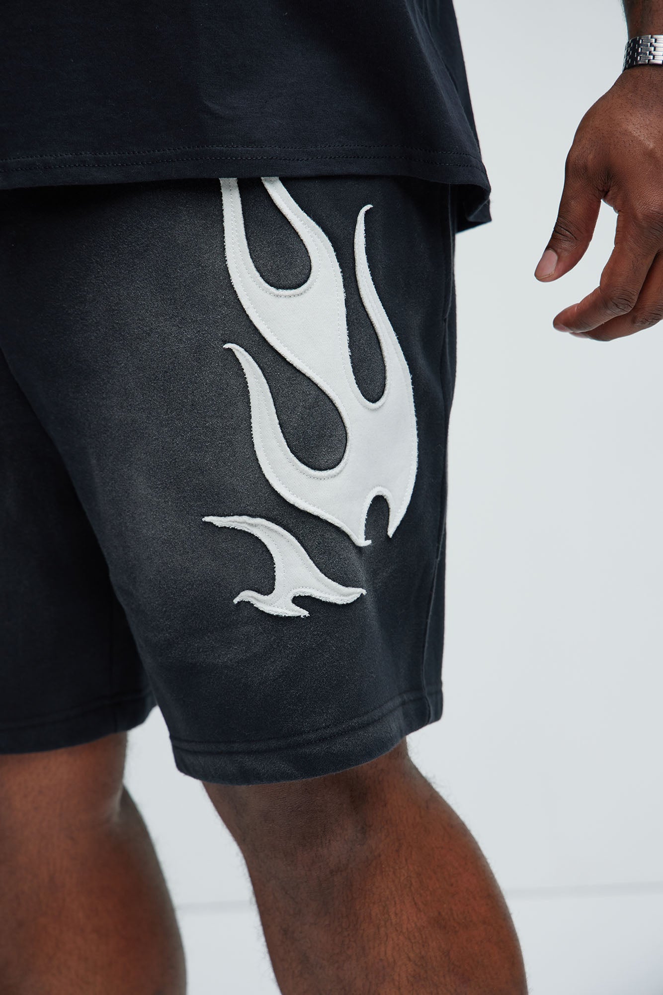 Flame Time Tyson Relaxed Shorts - Black