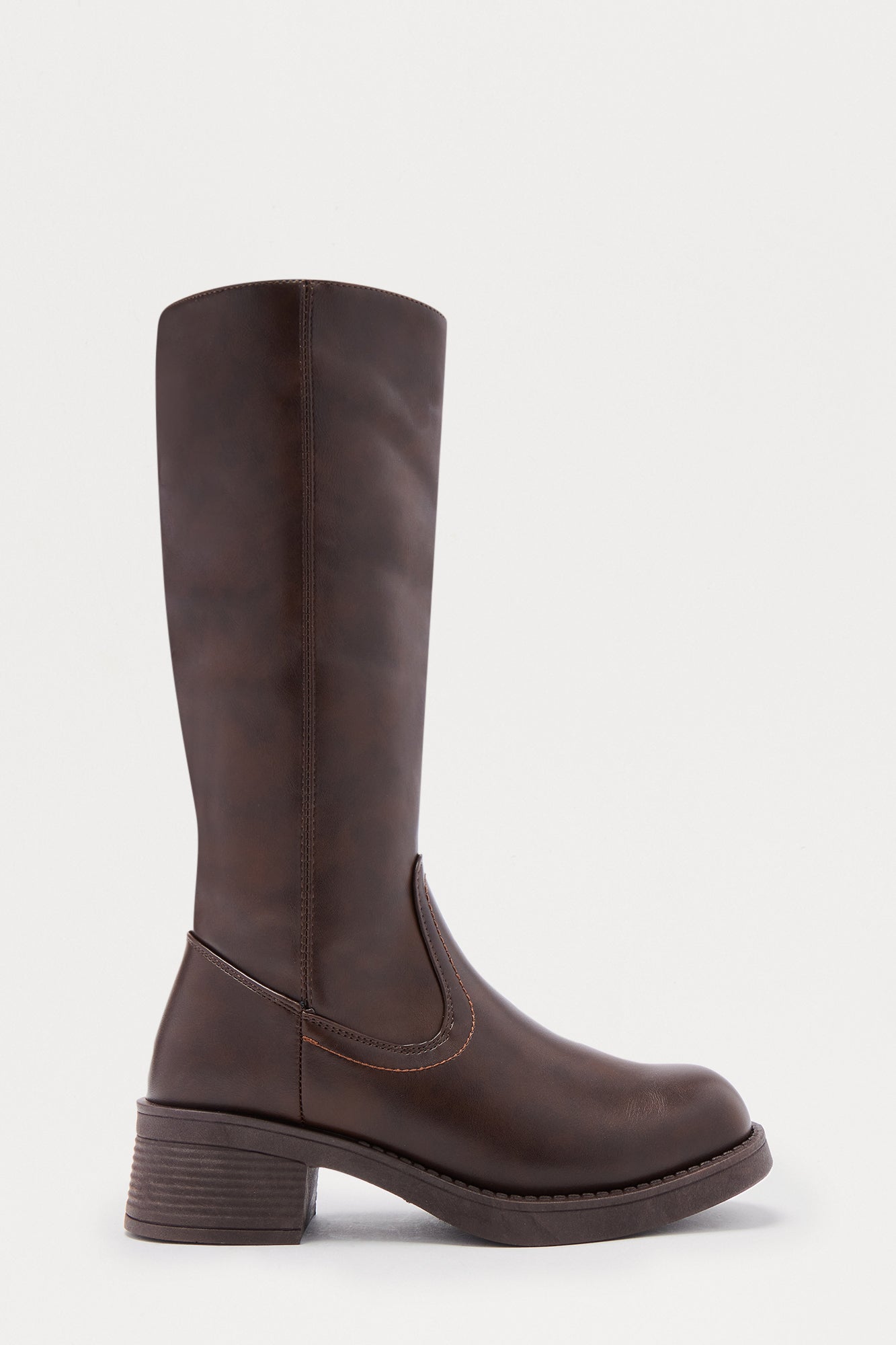 Anders Faux Leather Boots - Brown