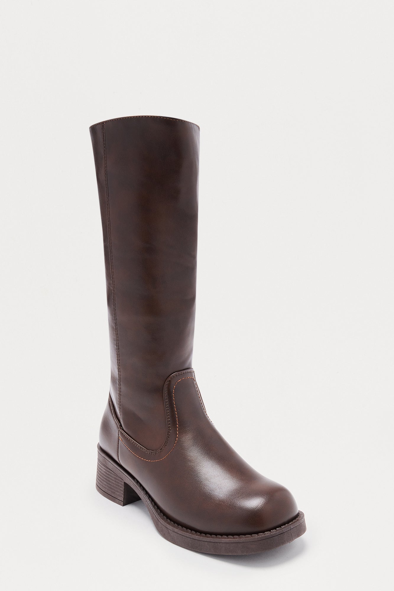 Anders Faux Leather Boots - Brown