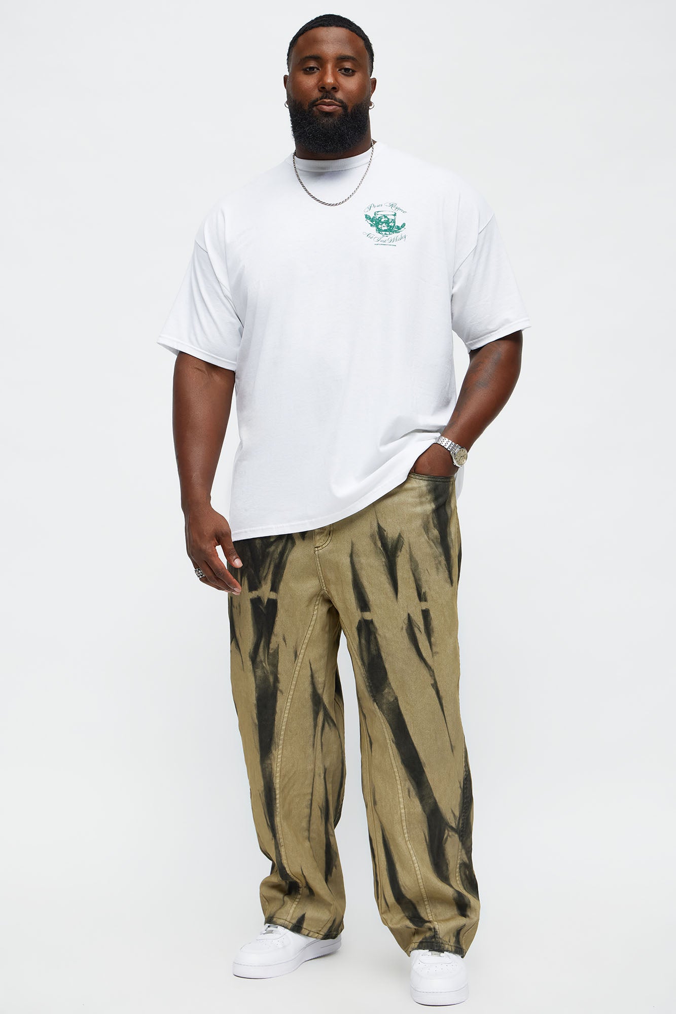 Baggy On The Block Tie Dye Jeans - Green/combo