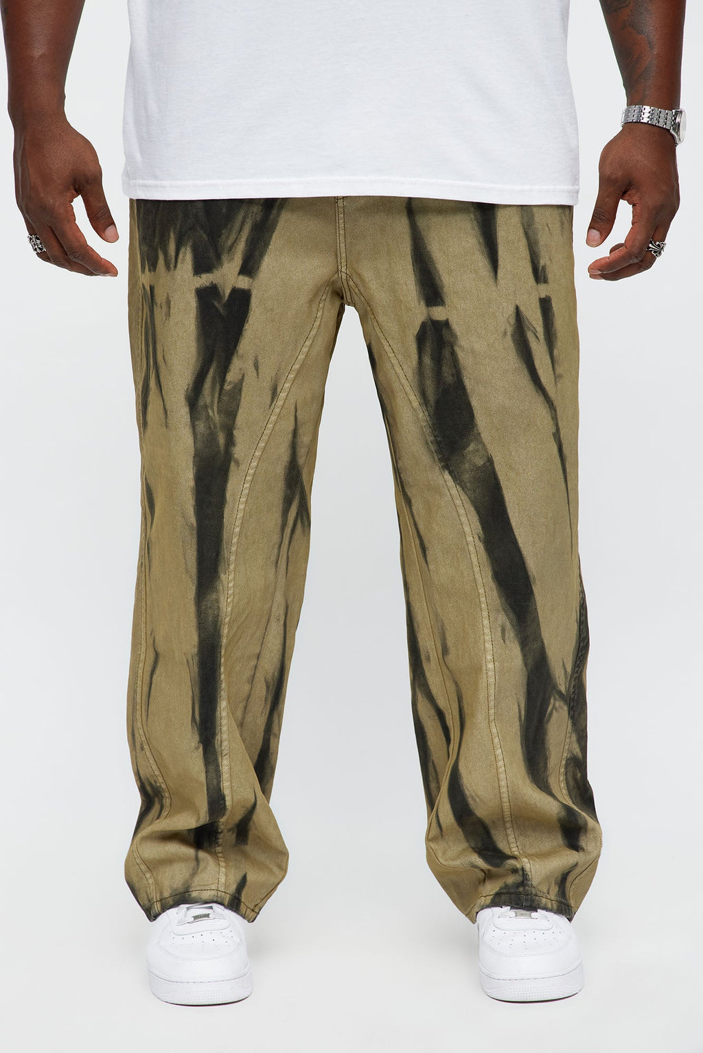 Baggy On The Block Tie Dye Jeans - Green/combo