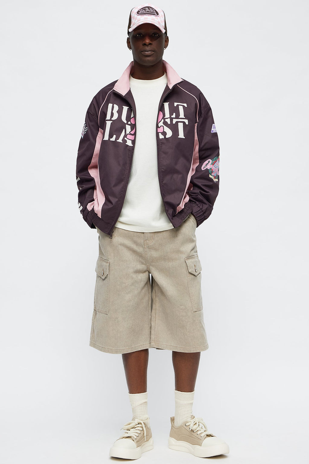 Block Hustle Piped Windbreaker - Brown/combo