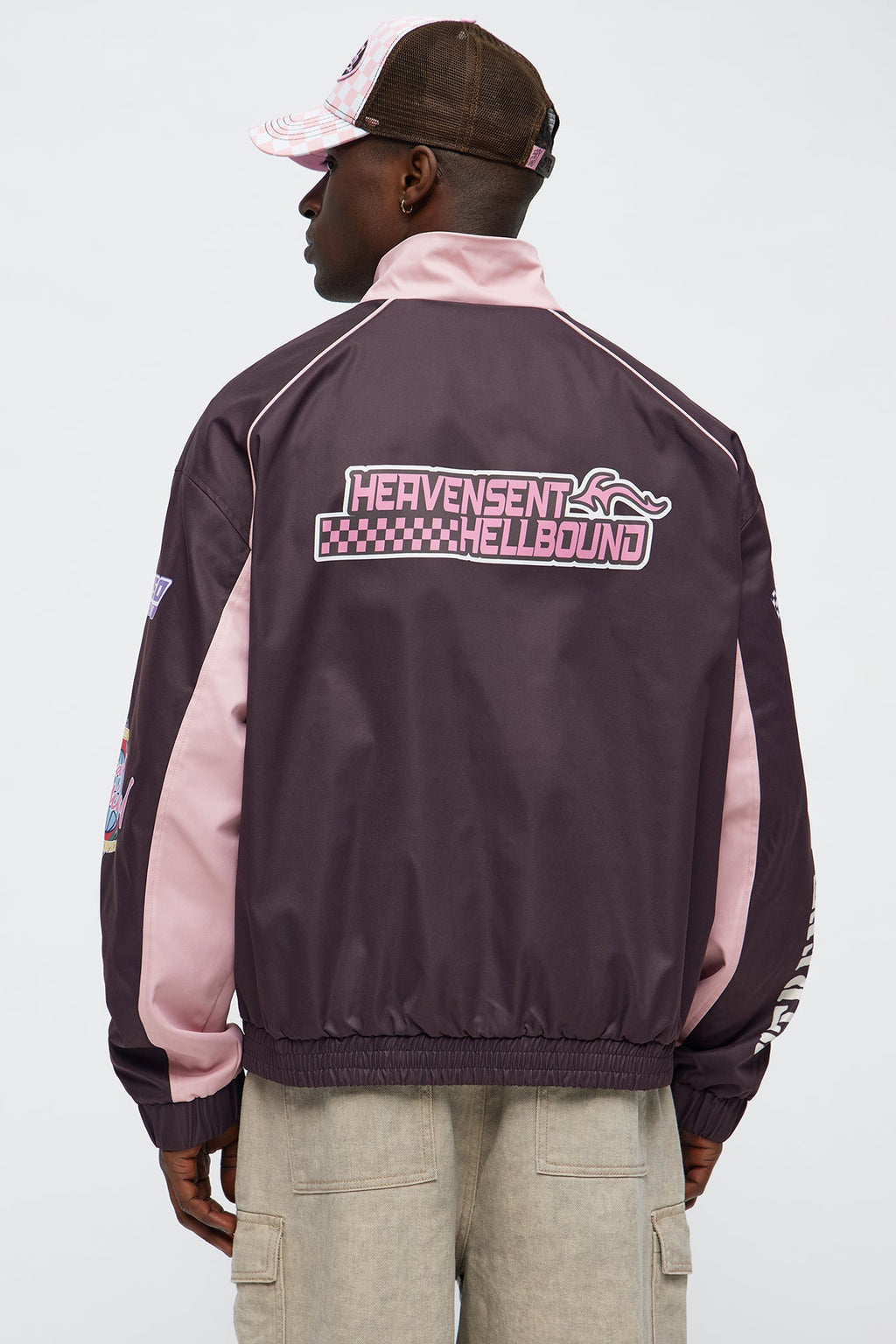 Block Hustle Piped Windbreaker - Brown/combo