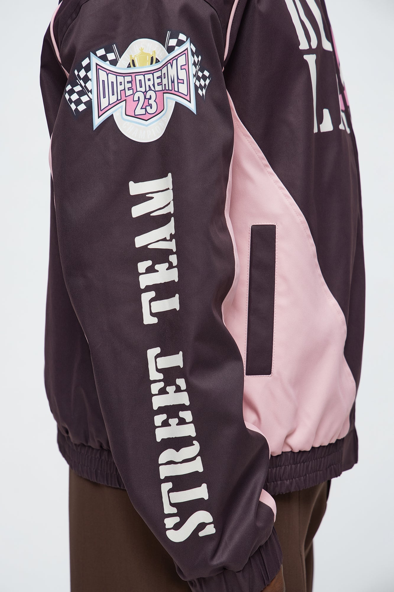 Block Hustle Piped Windbreaker - Brown/combo