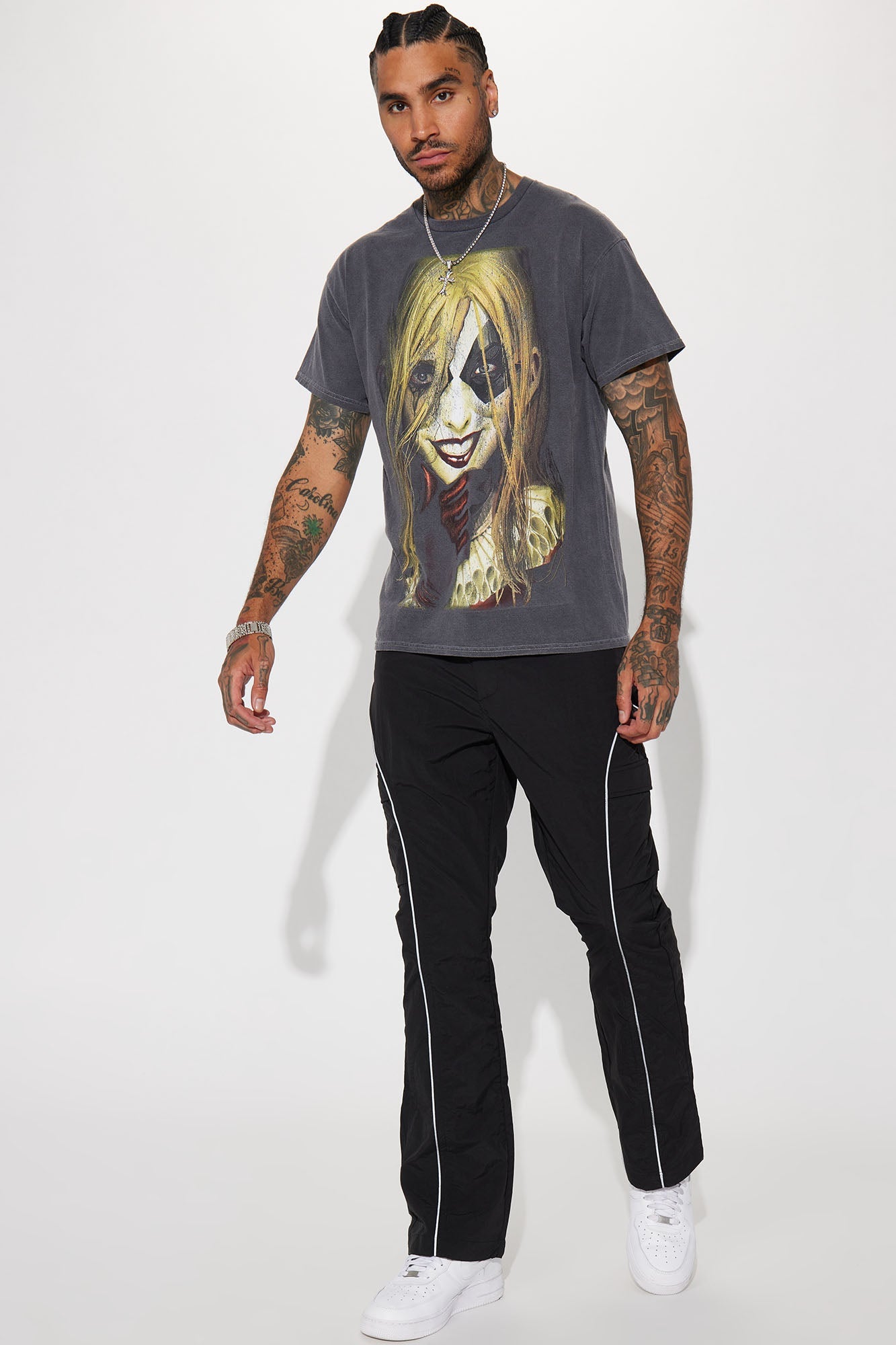 Shake It Down Nylon Stacked Slim Flare Pants - Black