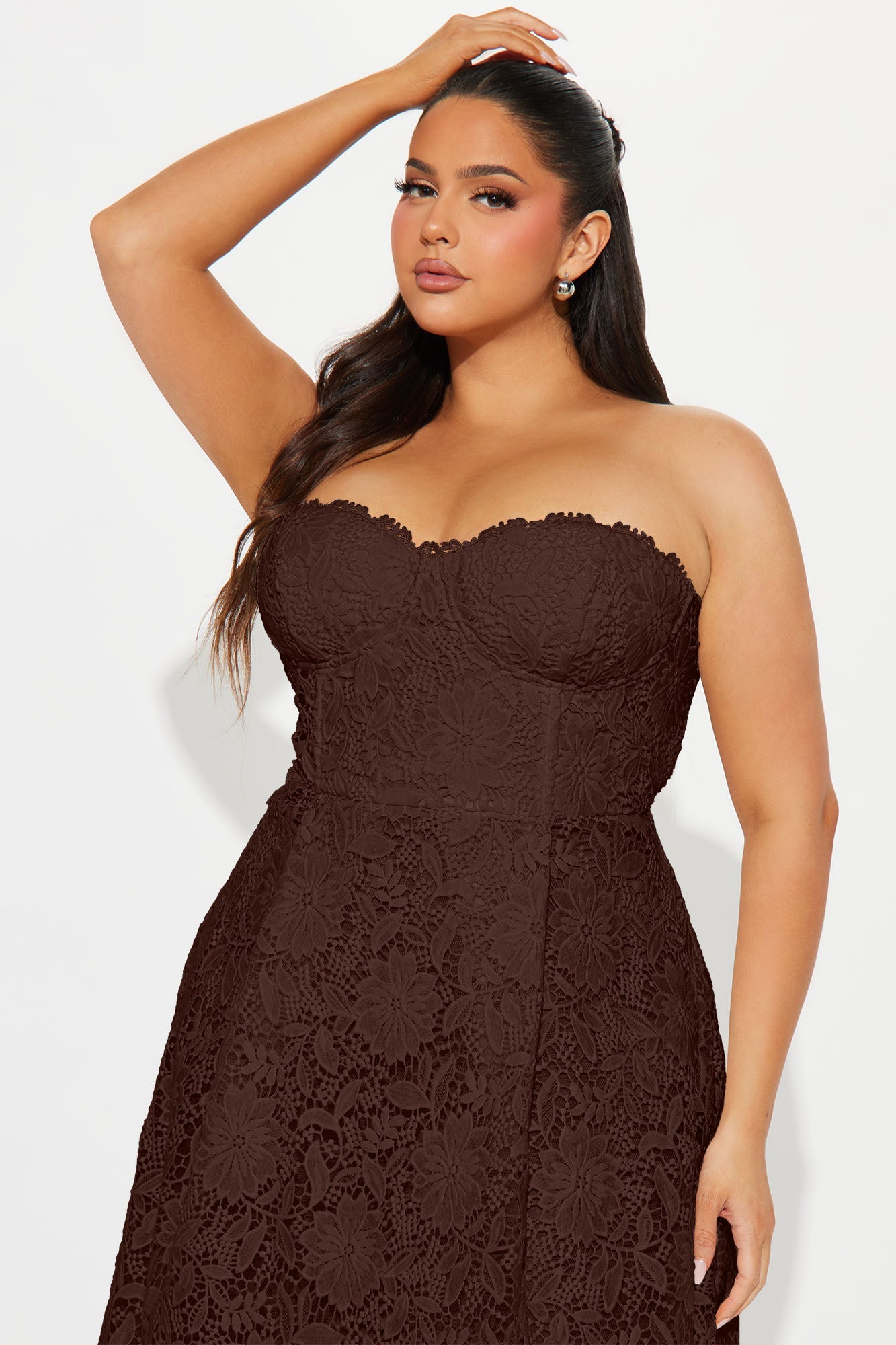 Isn't She Lovely Lace Midi Dress - Chocolate