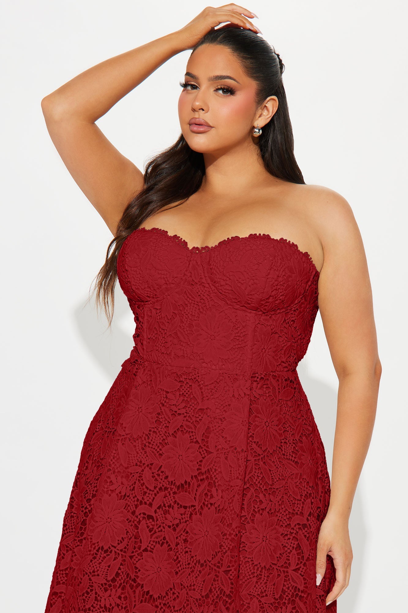 Isn't She Lovely Lace Midi Dress - Red
