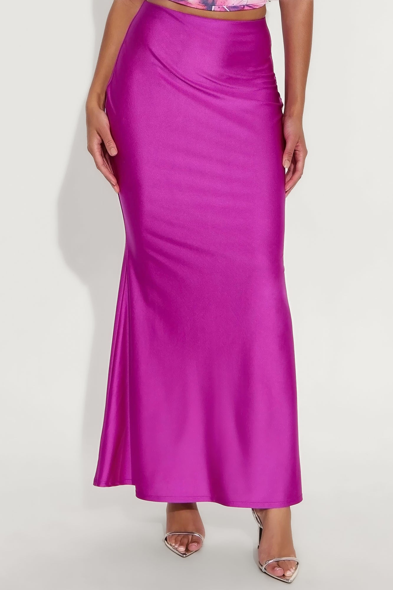 Kiki Mermaid Jersey Maxi Skirt - Magenta