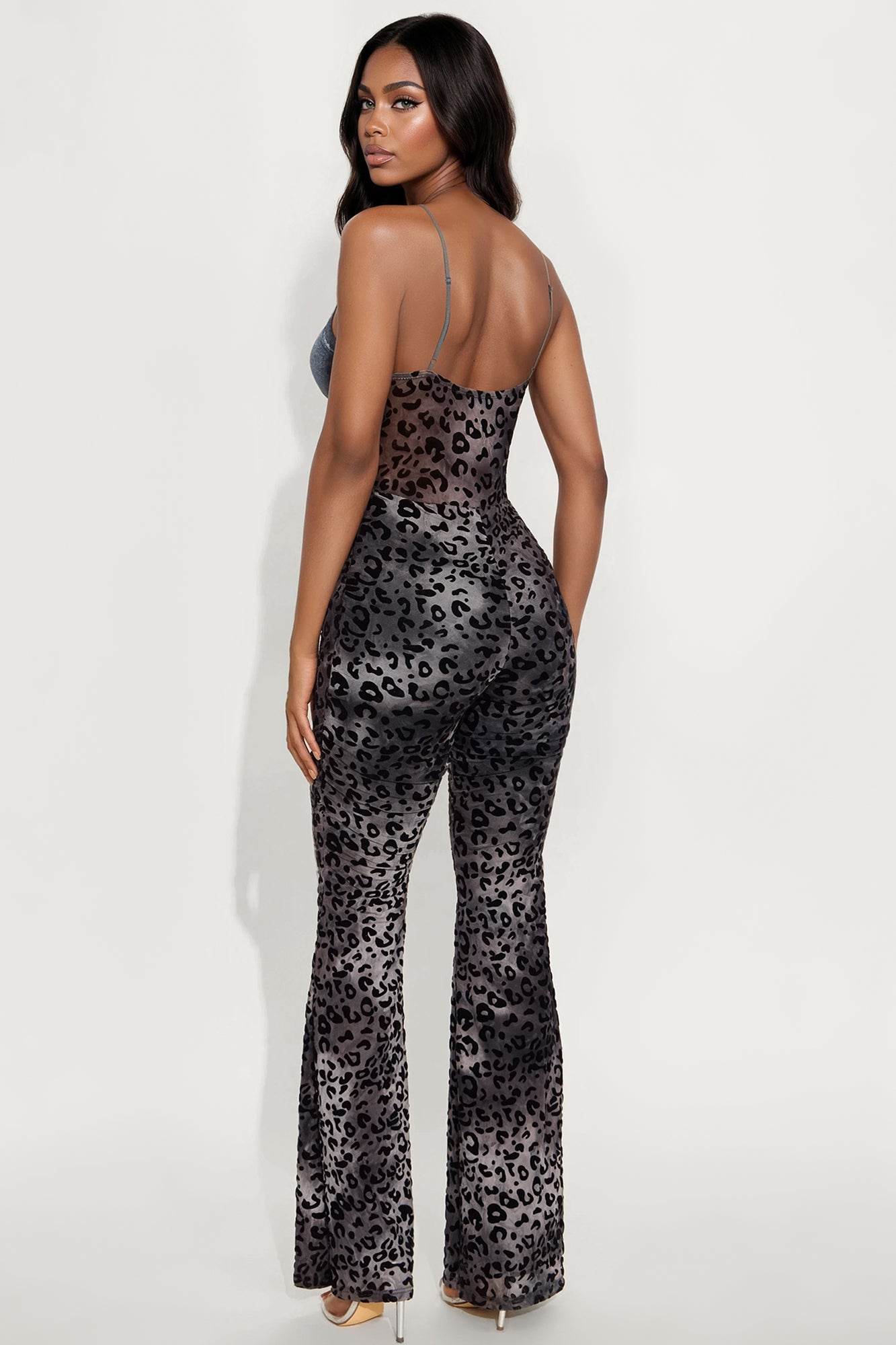 Leave No Trace Leopard Mesh Jumpsuit - Teal/combo
