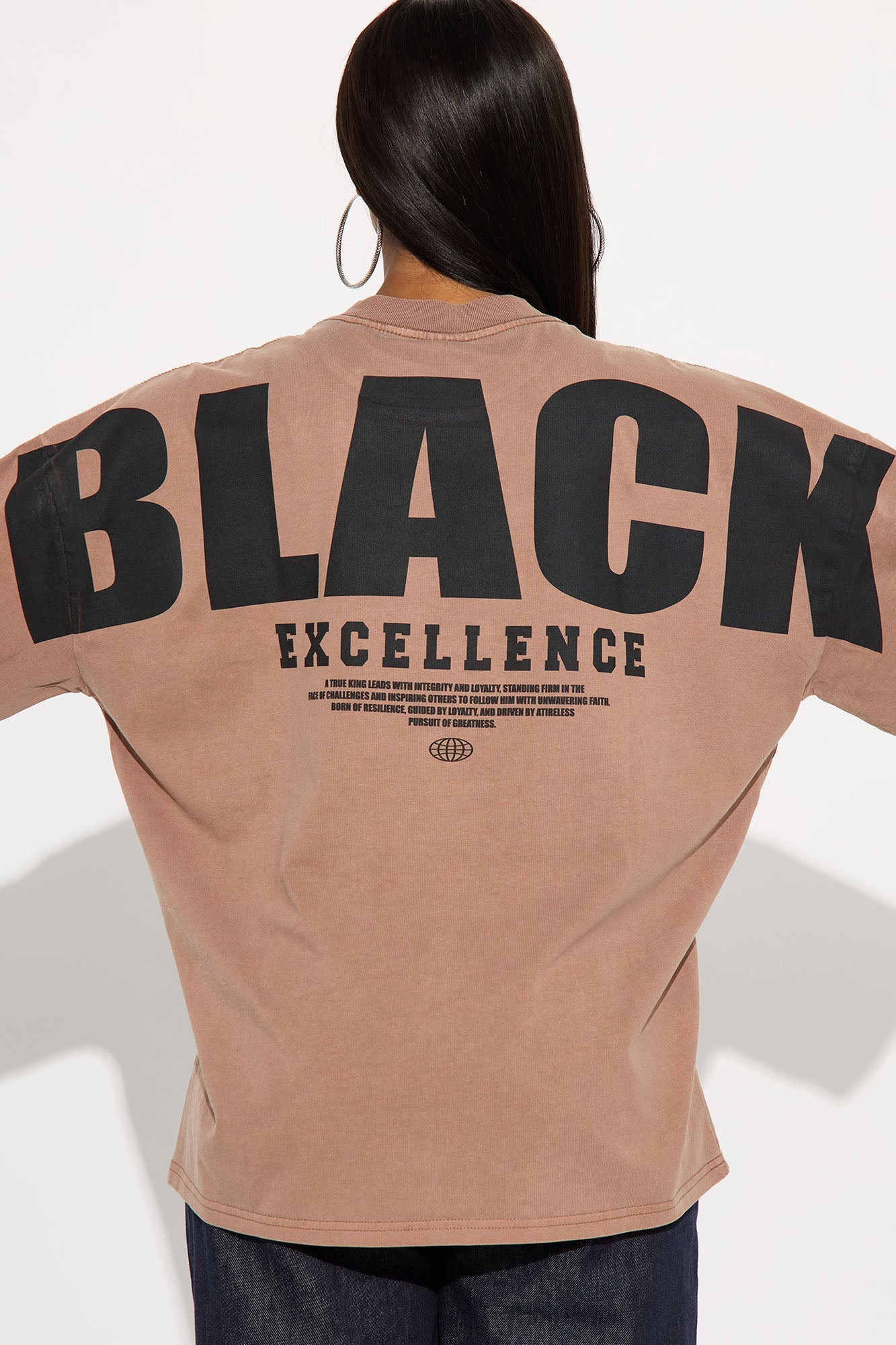 Black Excellence Washed Tee - Brown