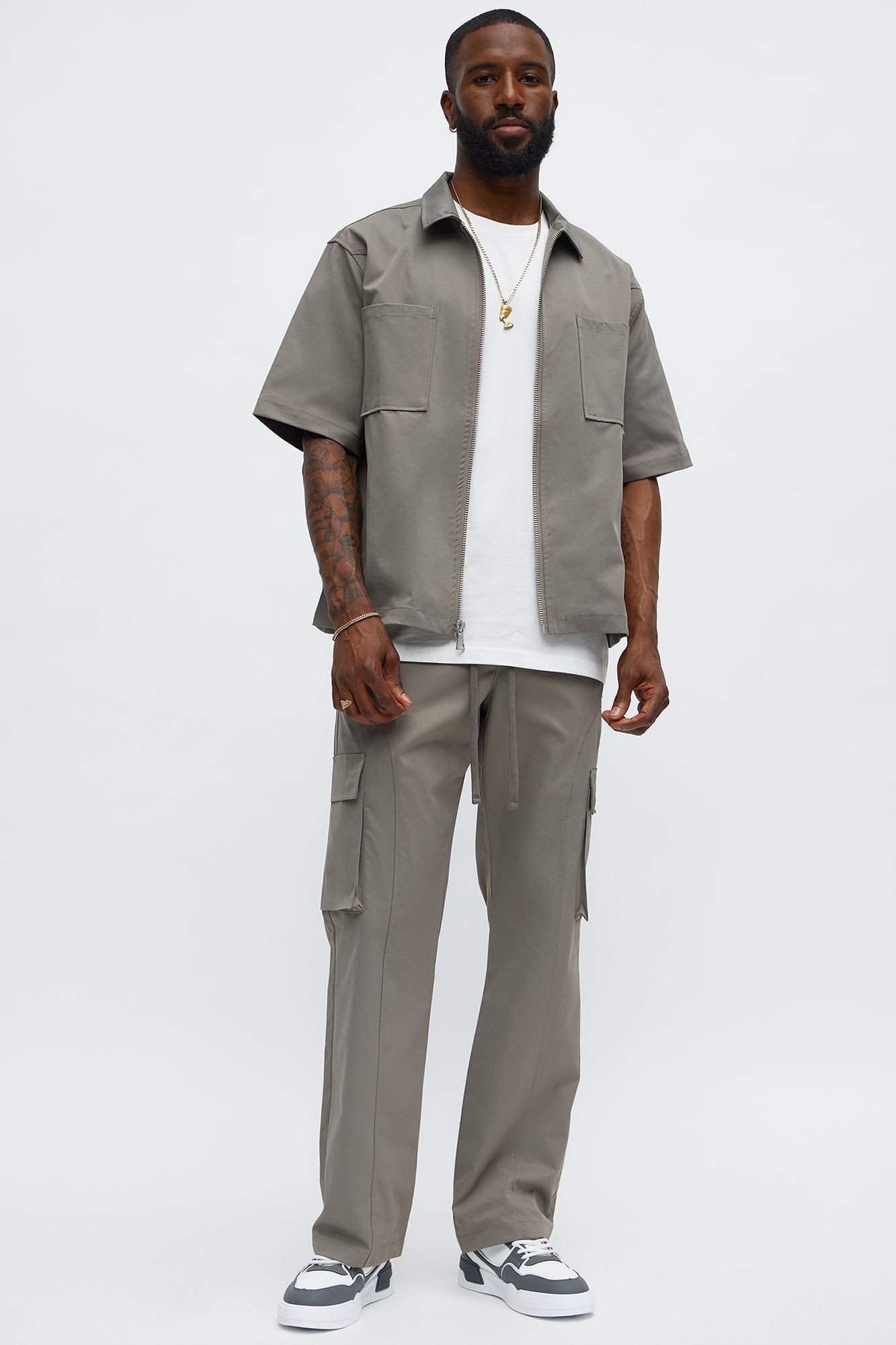 Bam Straight Pants - Grey