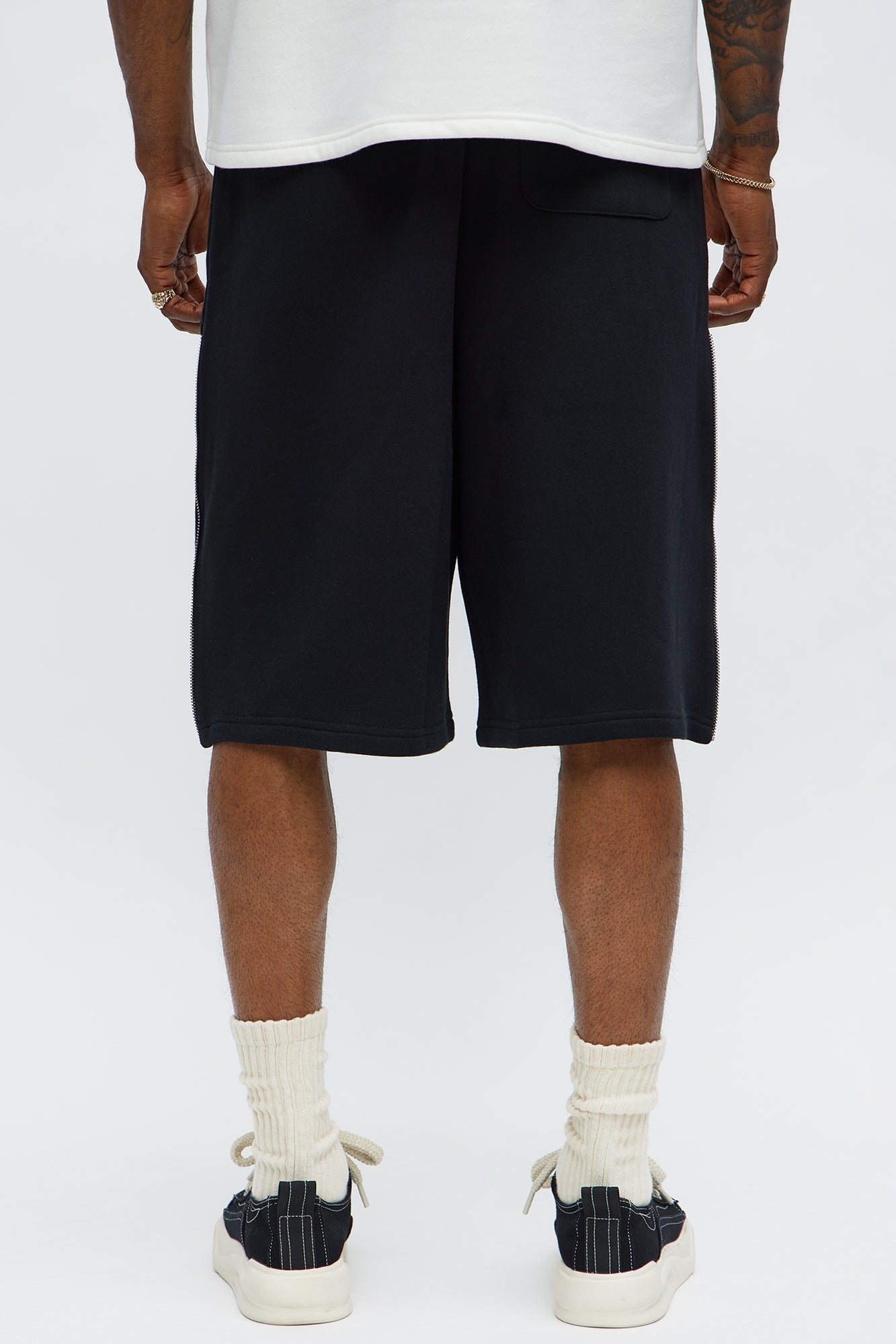 Tyson Baggy Sleaze Studded Shorts - Black
