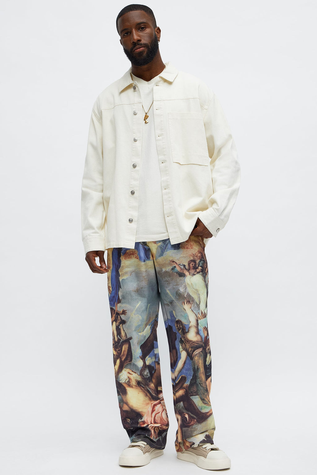 Baggy In The Heavens Printed Pants - Multi Color
