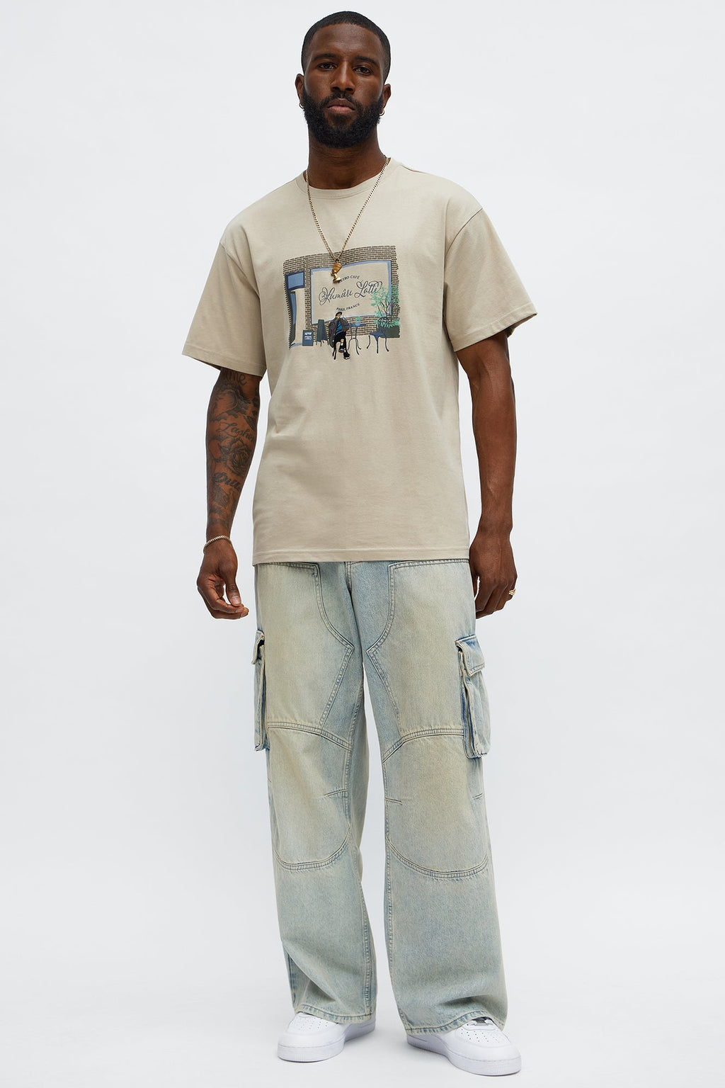 STWD Cafe Short Sleeve Tee - Sand
