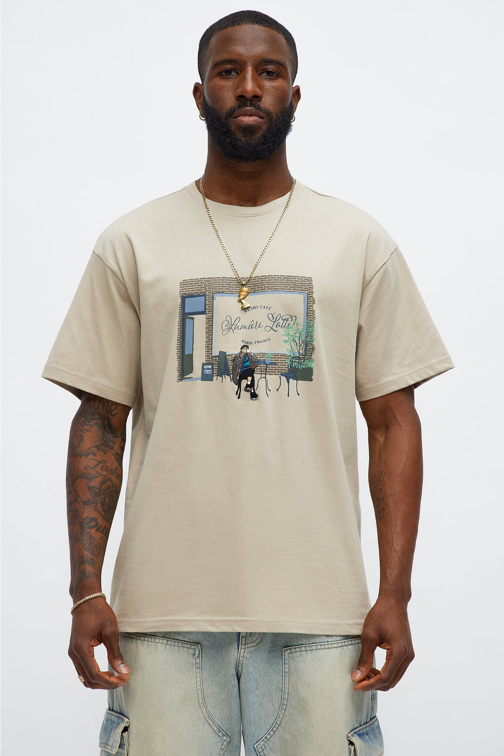 STWD Cafe Short Sleeve Tee - Sand