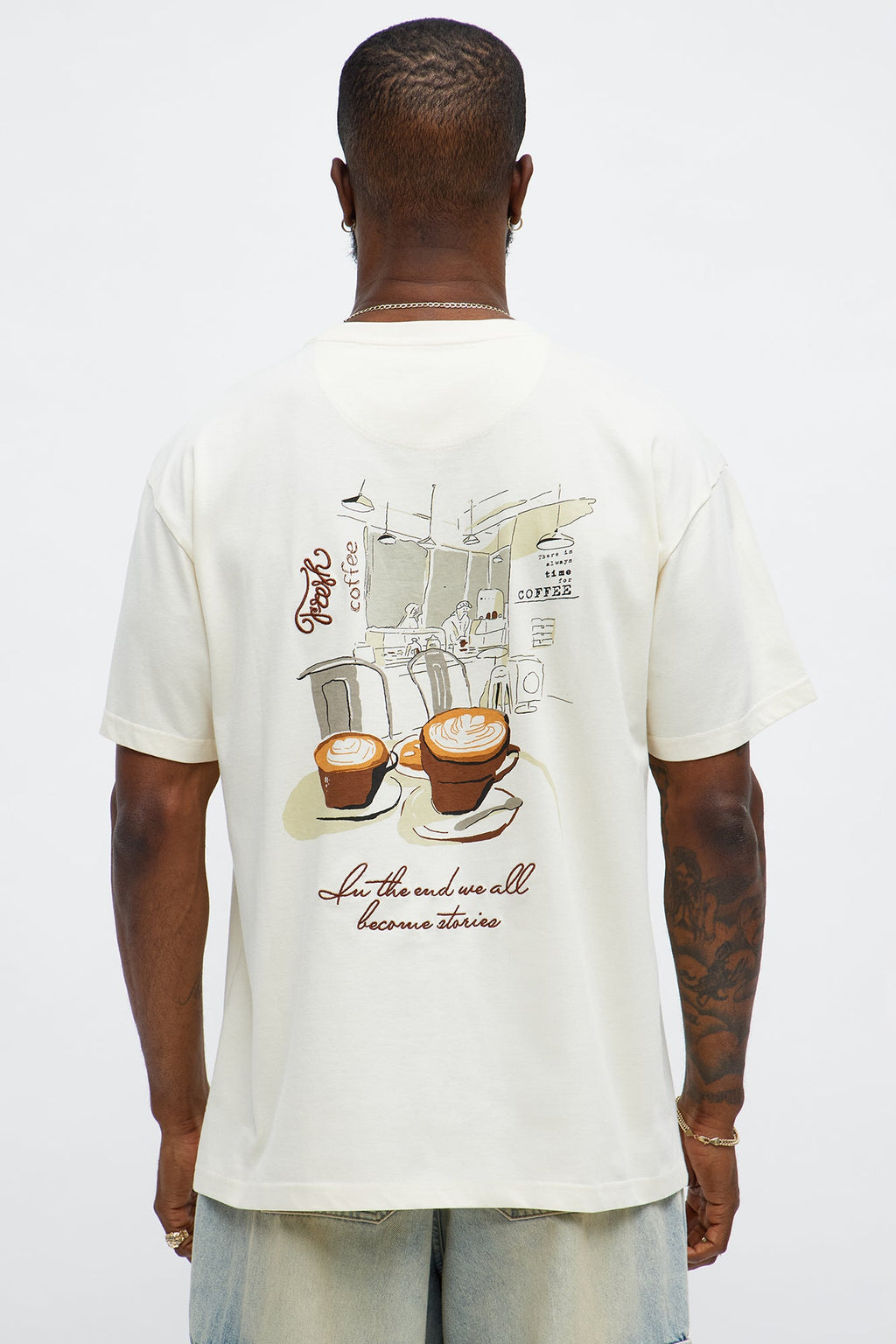 Fresh Coffee Short Sleeve Tee - Cream