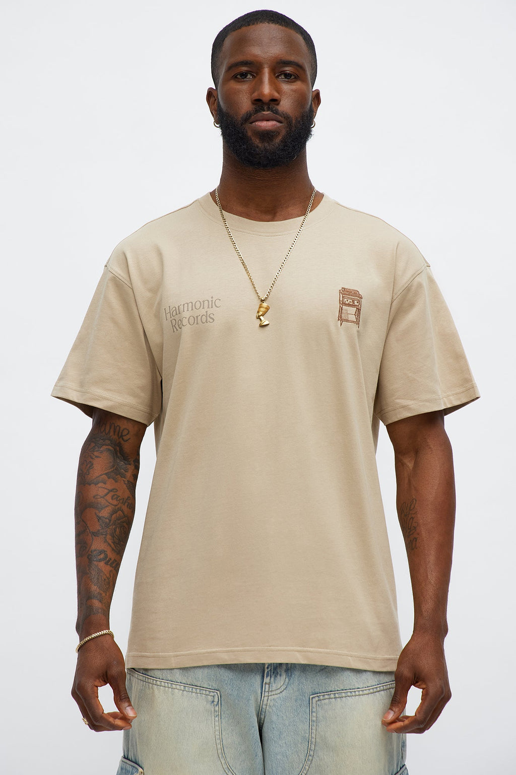 Harmonic Records Short Sleeve Tee - Sand