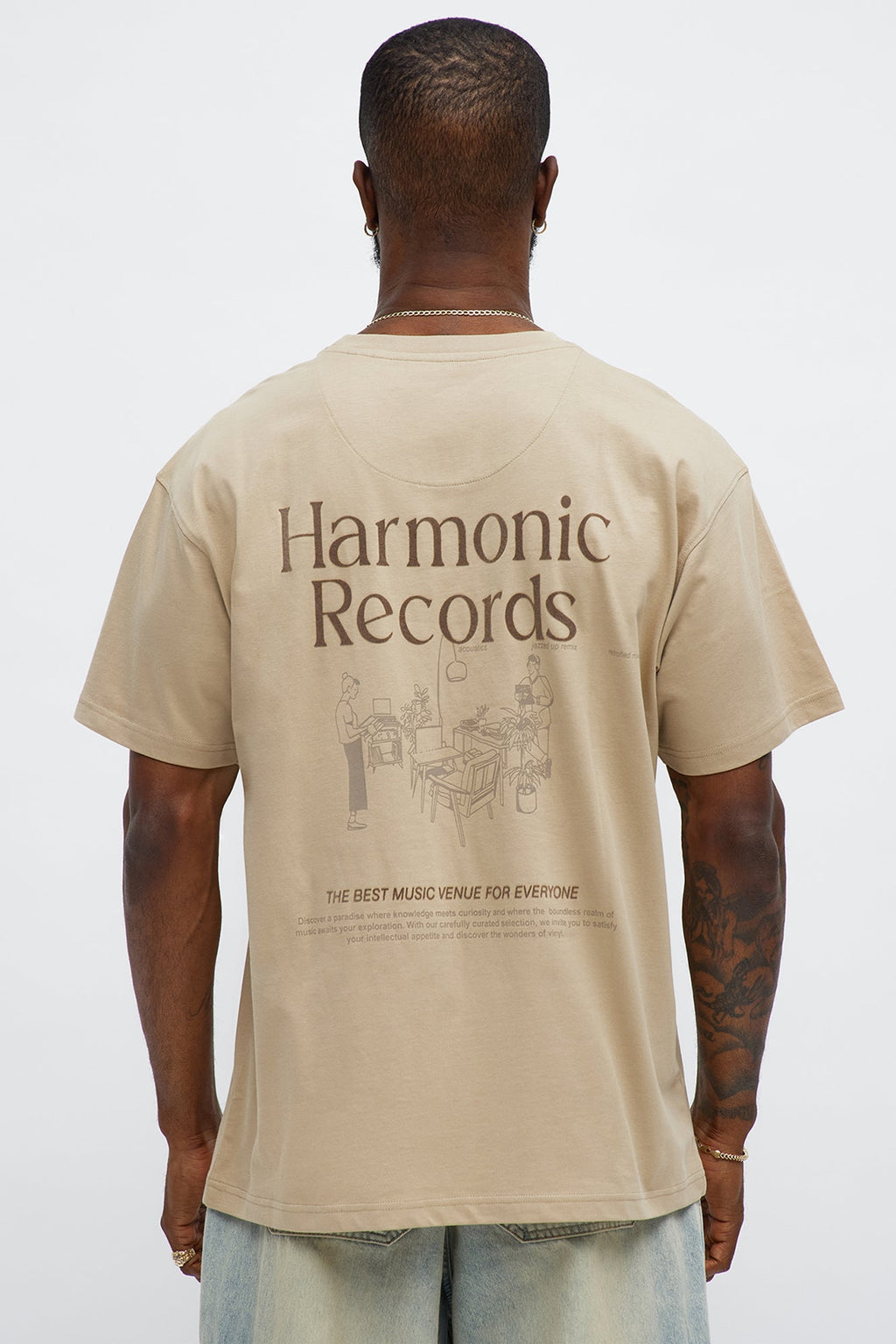 Harmonic Records Short Sleeve Tee - Sand