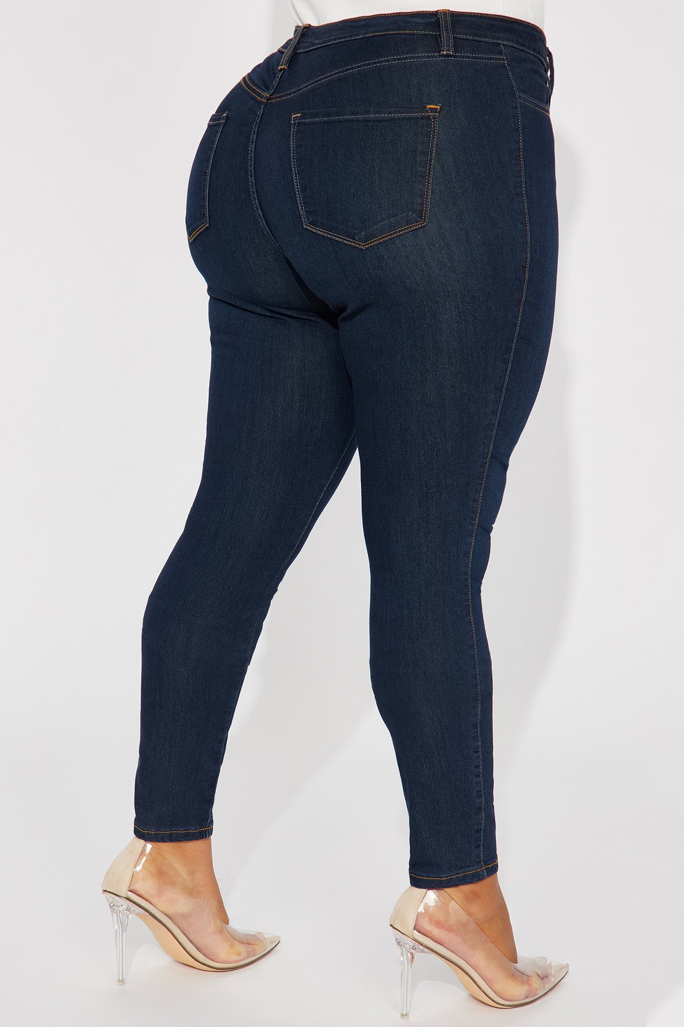 Classic Mid Rise Skinny Jeans - Dark Denim