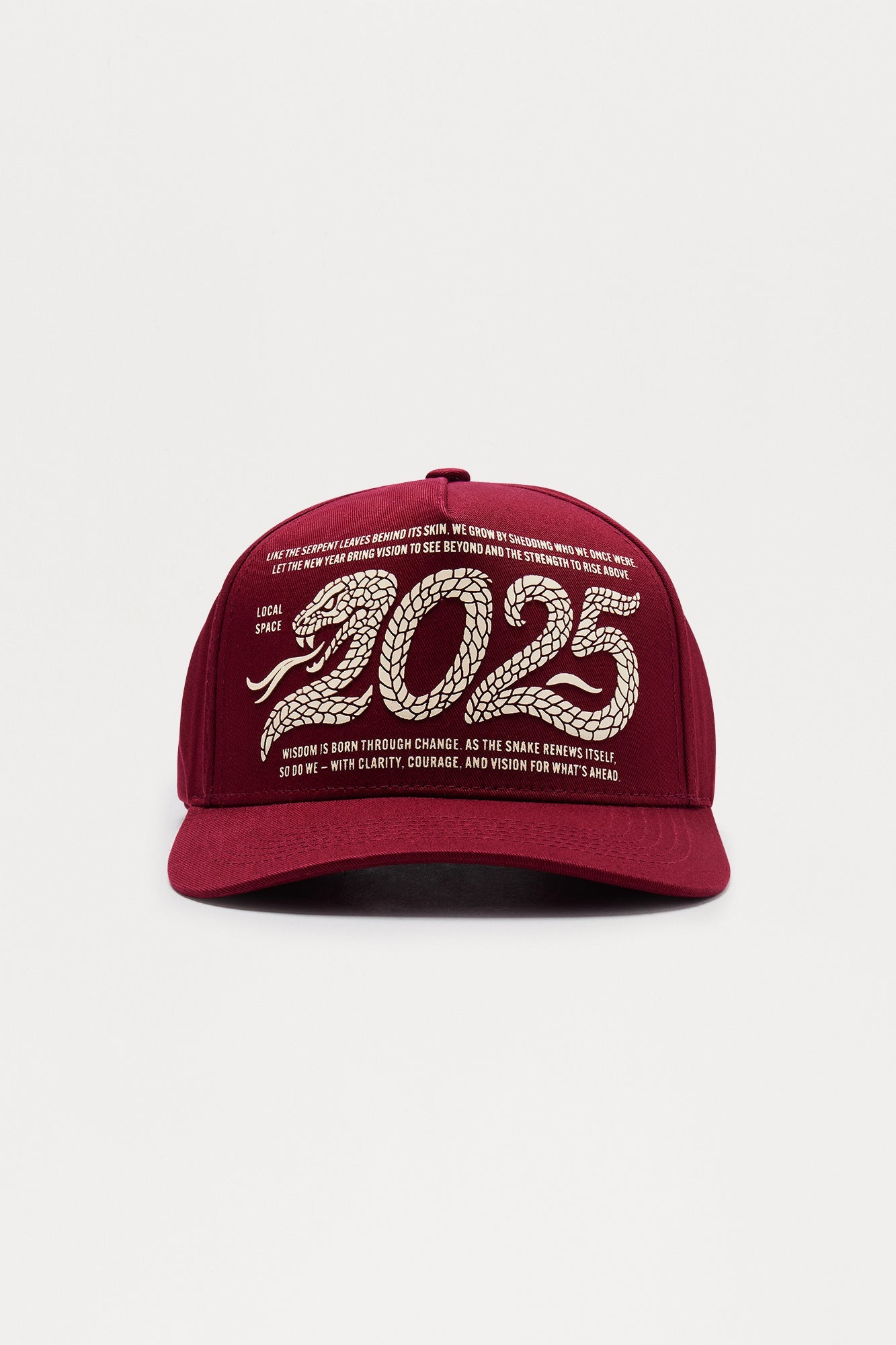 2025 Structured Twill Snapback Hat - Burgundy