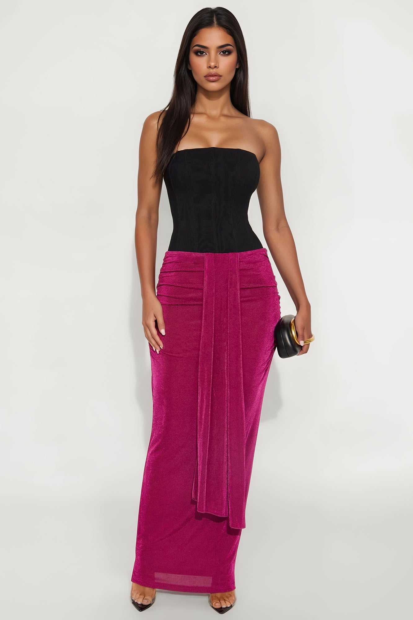 Let's Getaway Slinky Knit Maxi - Magenta