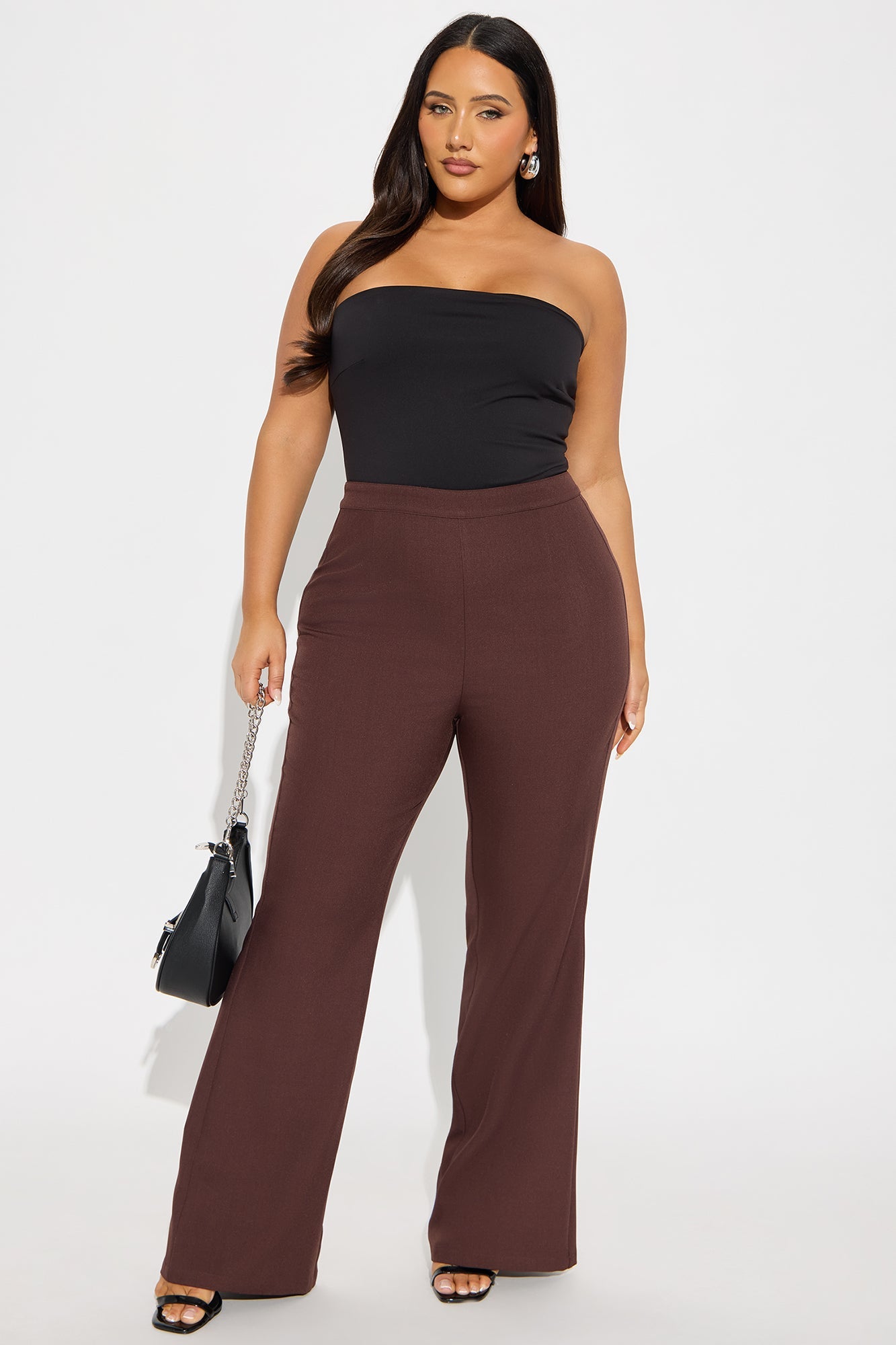 Abrina Twill Flare Pant - Chocolate